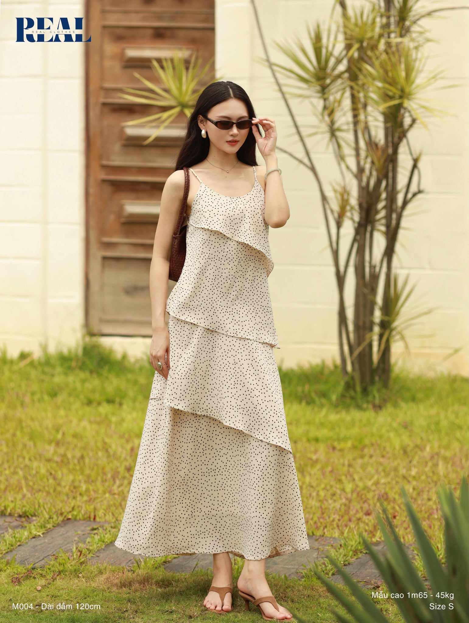 Maxi ruffle chấm bi