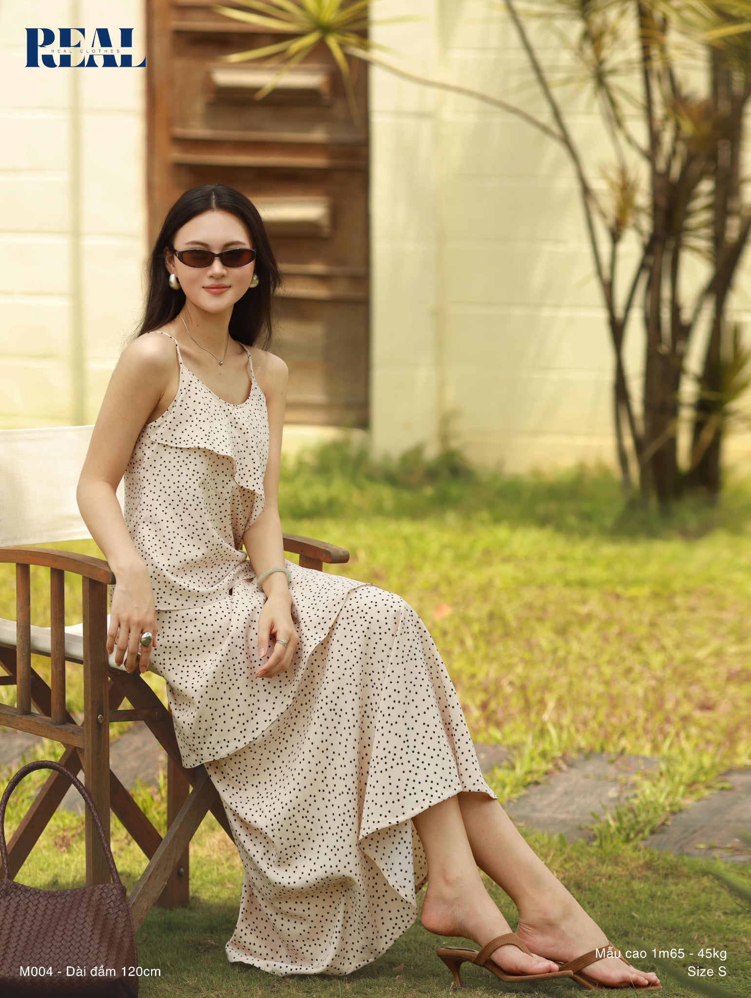 Maxi ruffle chấm bi