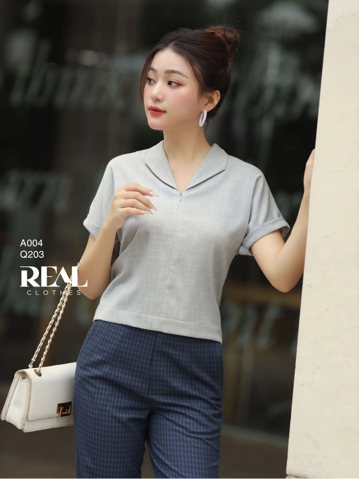  Áo cánh dơi linen xám SALE 
