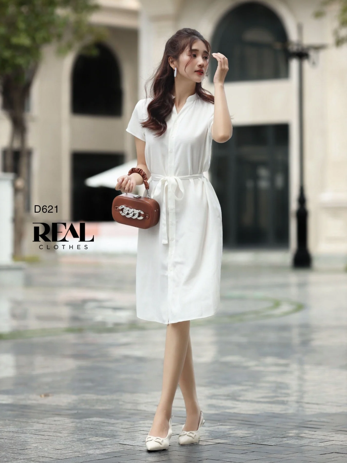 Đầm Sơ Mi Cổ Trụ Linen SALE