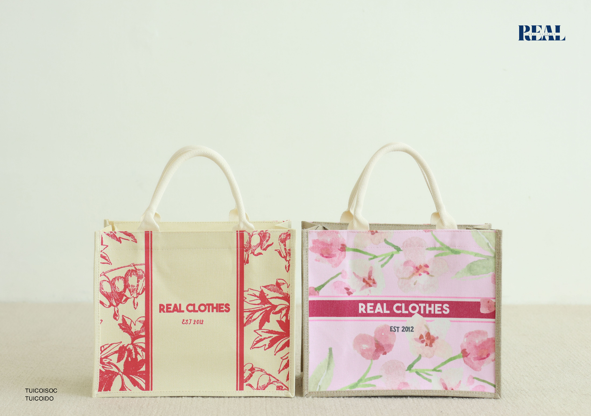 Túi cói sọc REAL