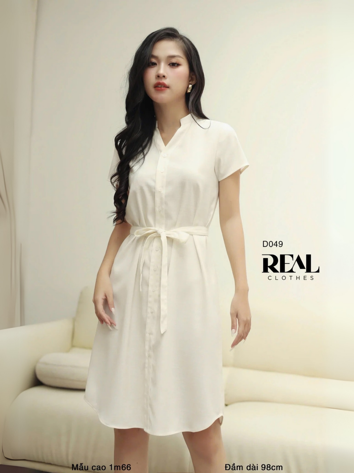 Đầm Sơ Mi Cổ Trụ Linen SALE