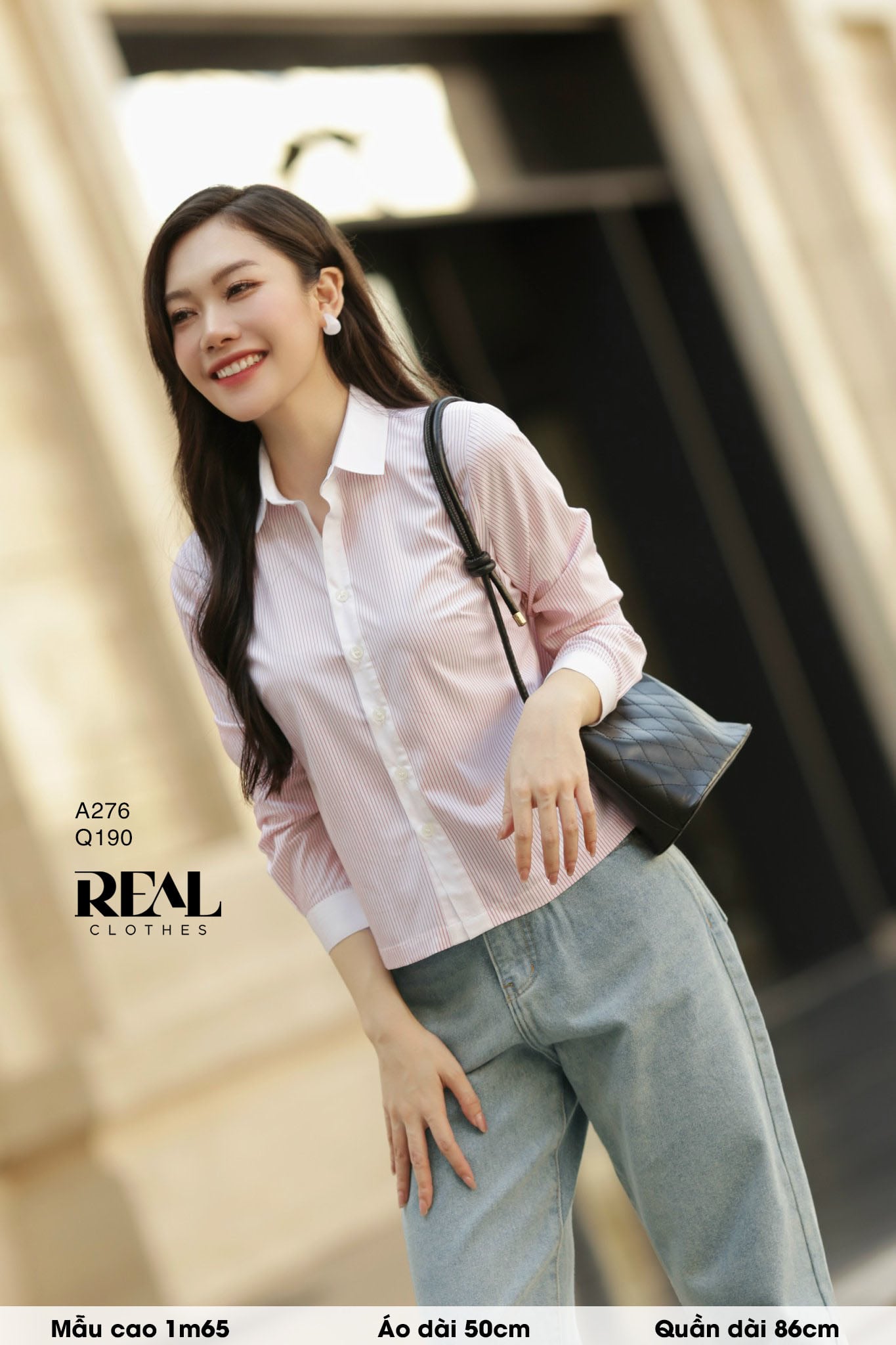 Sơ mi crop sọc