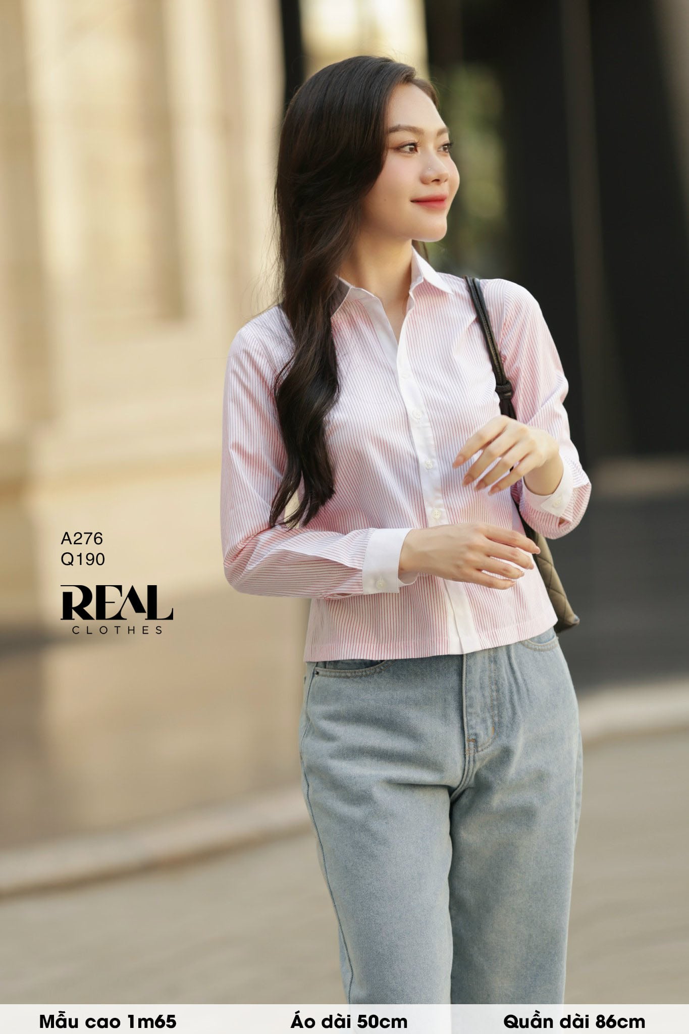 Sơ mi crop sọc