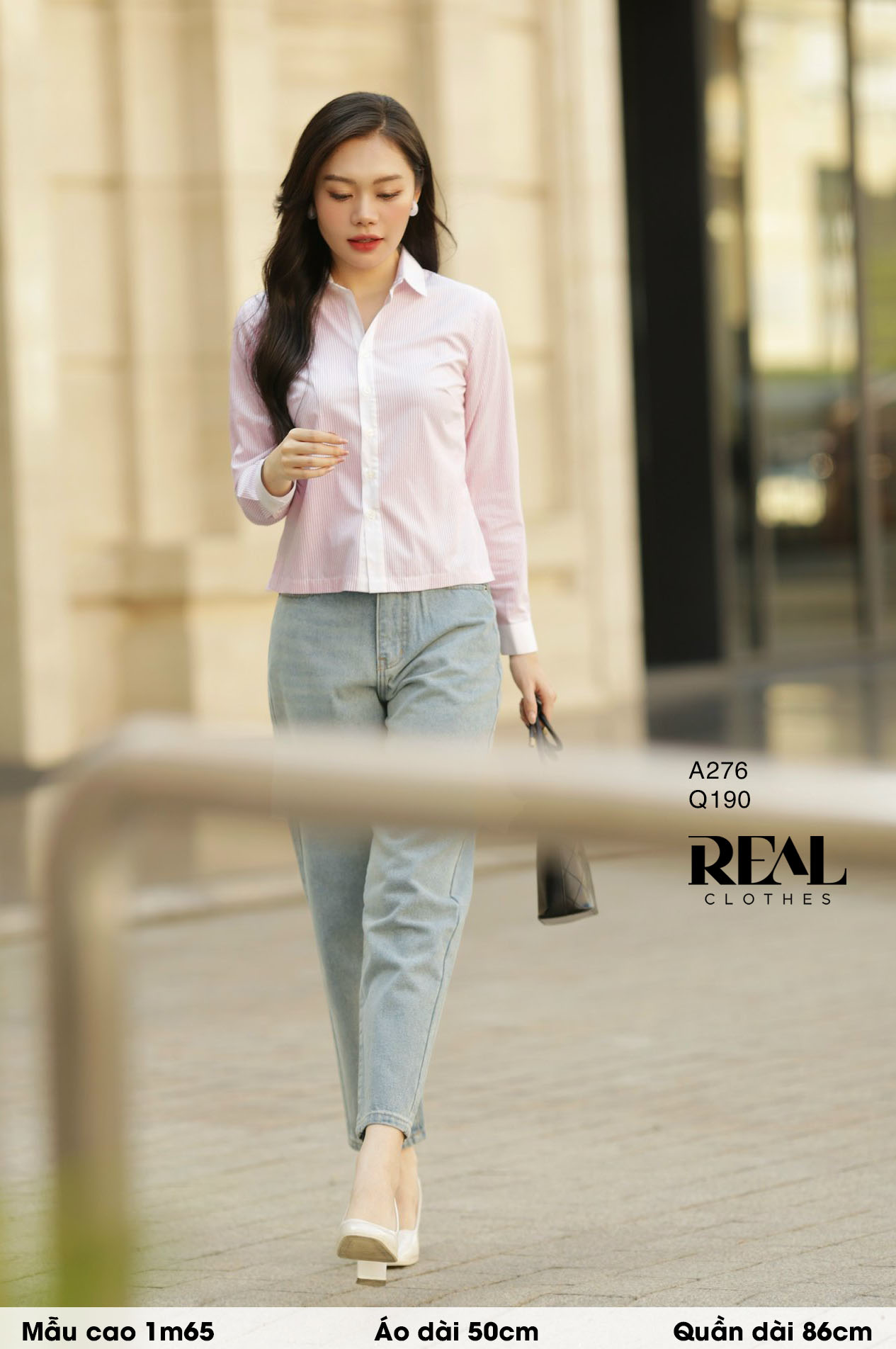 Sơ mi crop sọc