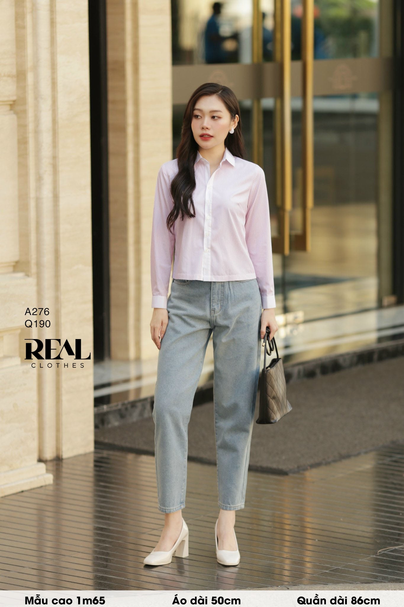 Sơ mi crop sọc
