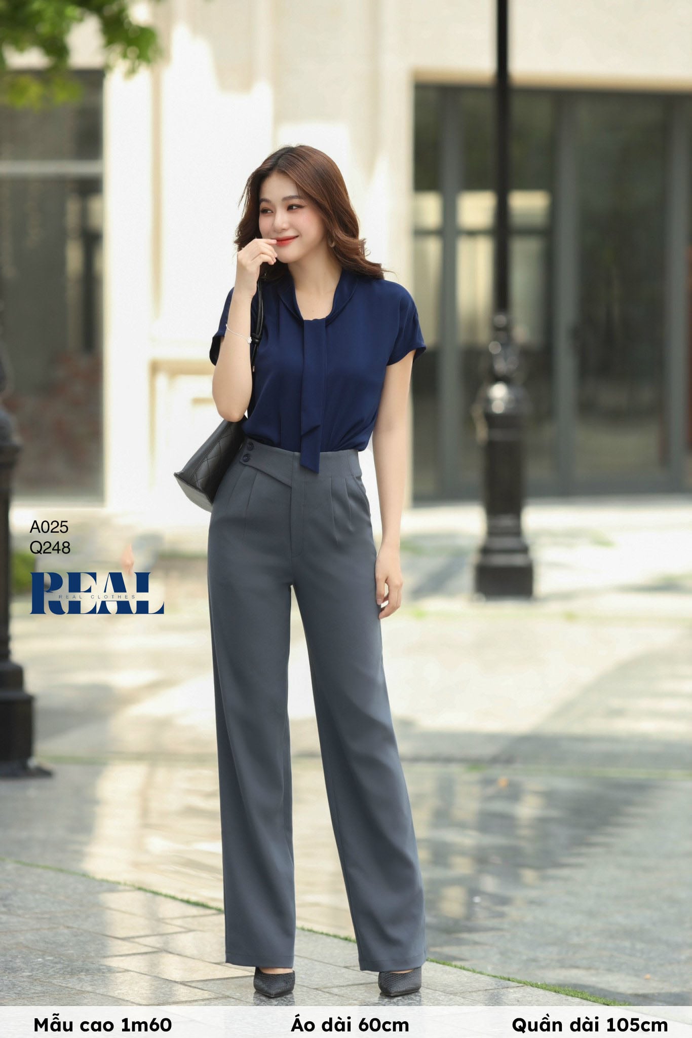 Quần suông Tokyo nút