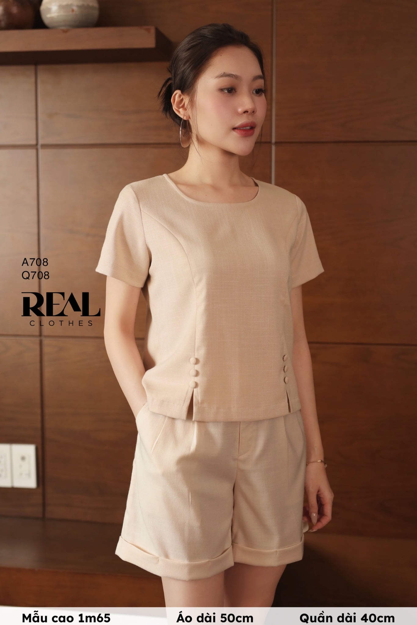 Quần short lưng thun linen SALE