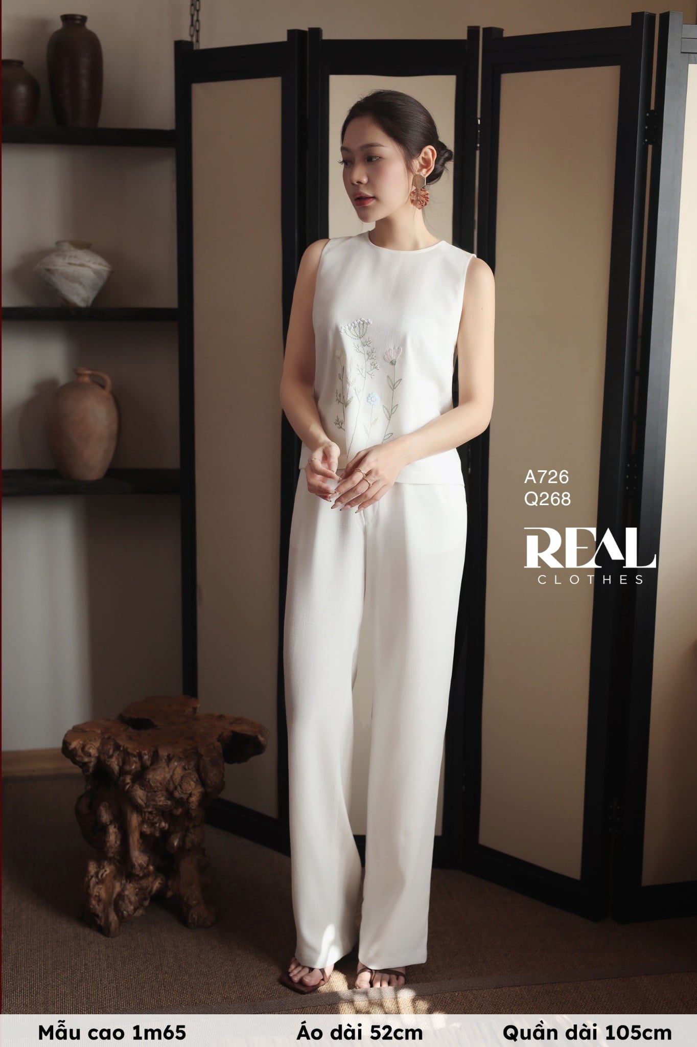 Áo linen thêu tay SALE