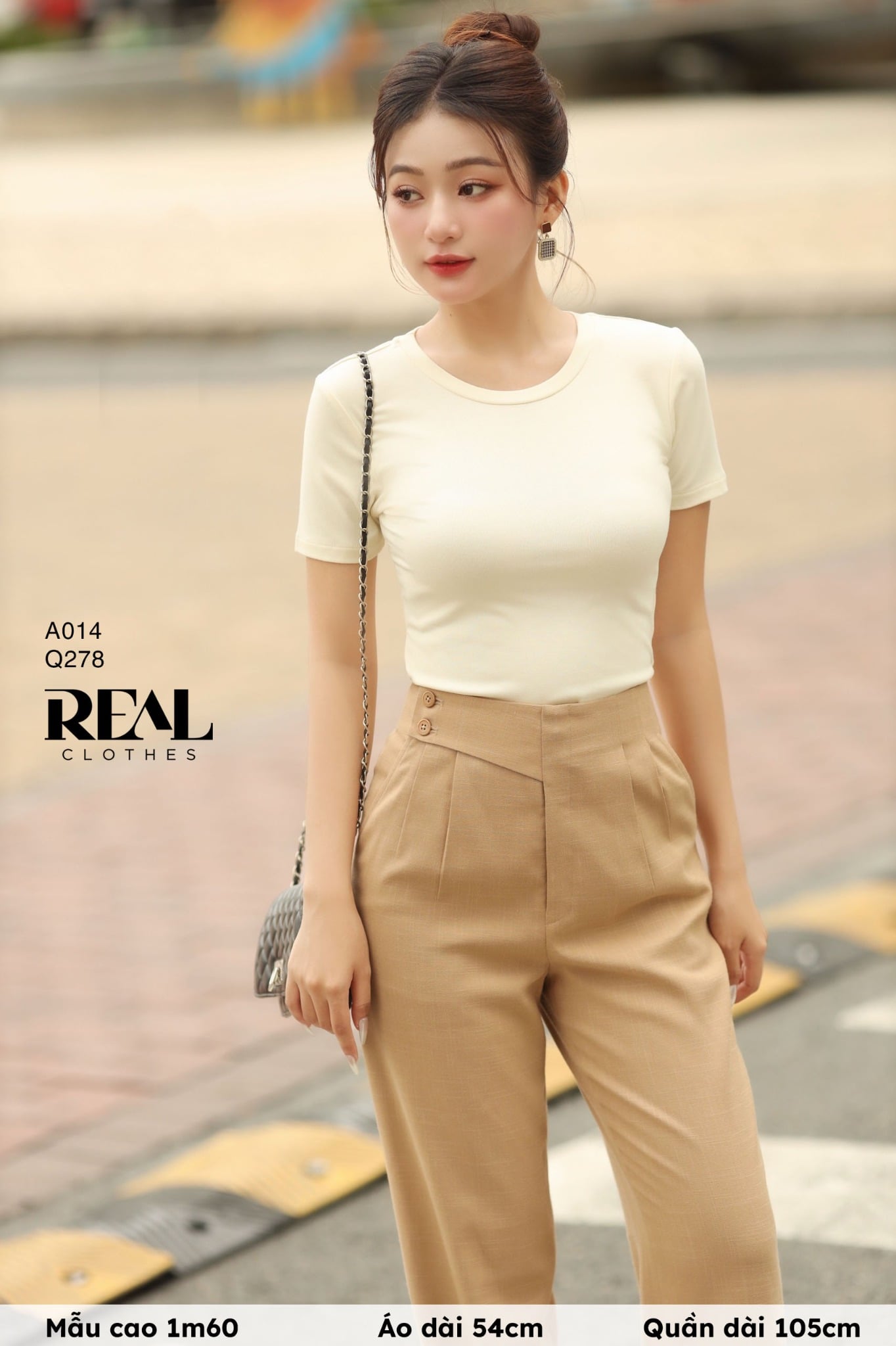 Quần suông Tokyo nút