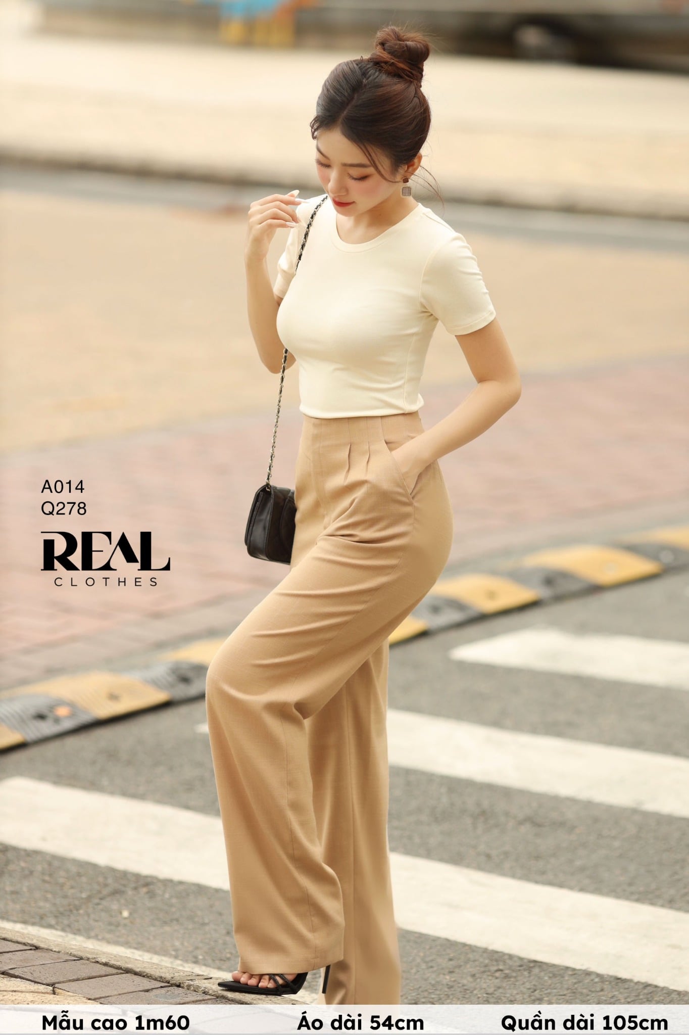 Quần suông Tokyo nút