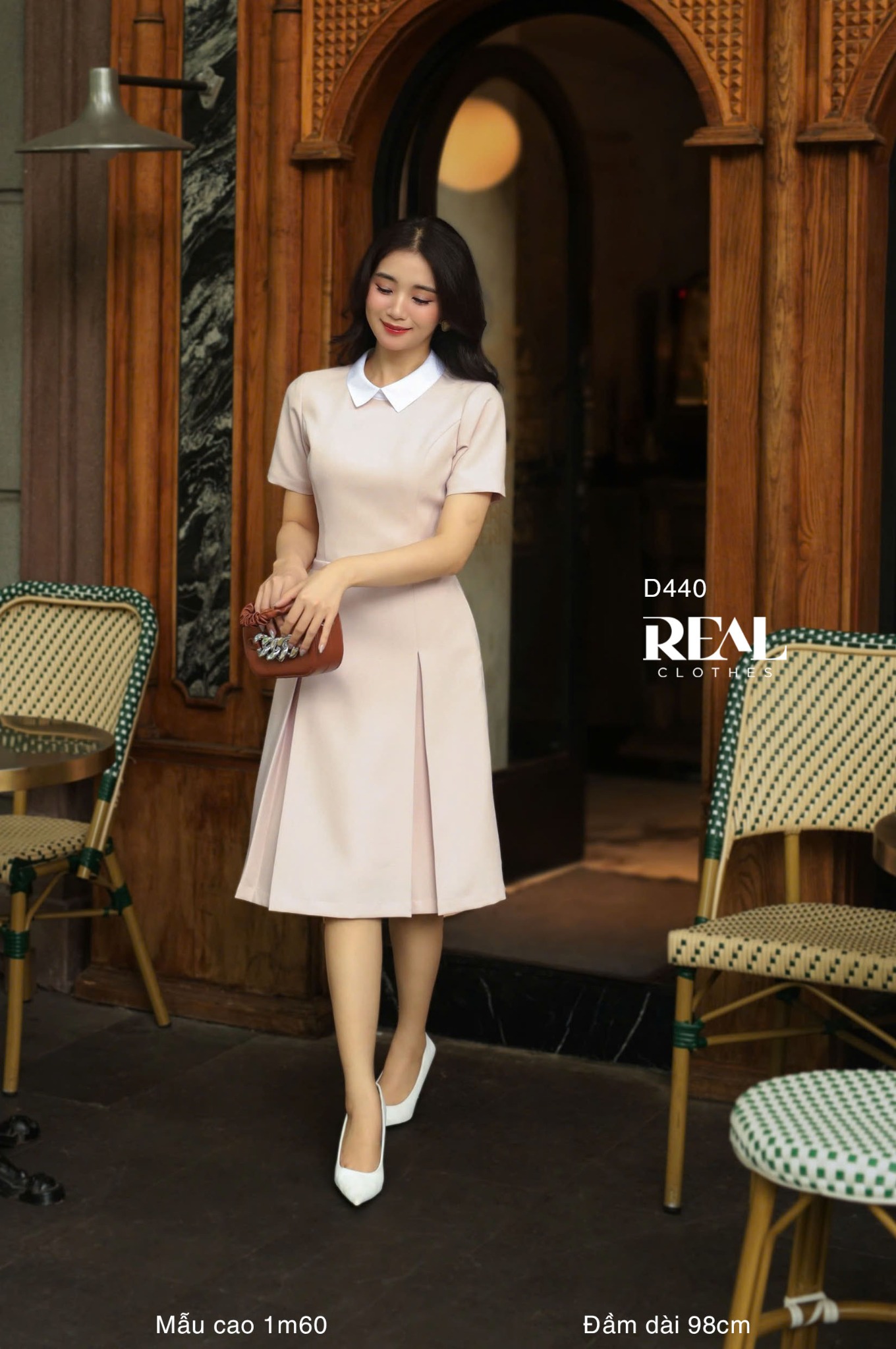 Đầm 2 xếp cổ sơ mi