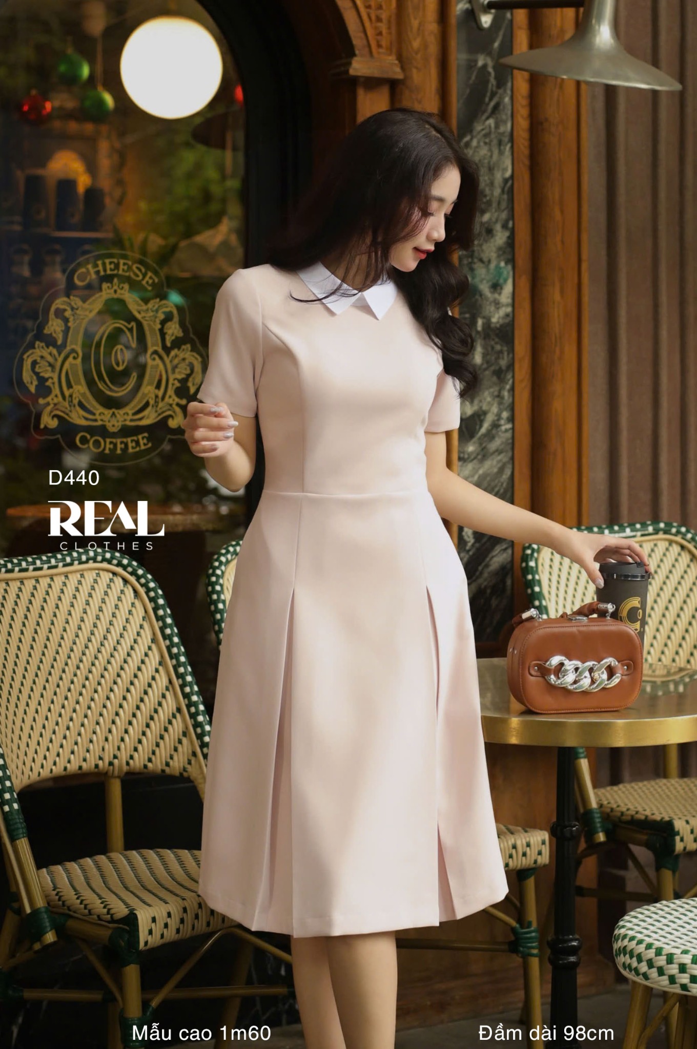 Đầm 2 xếp cổ sơ mi