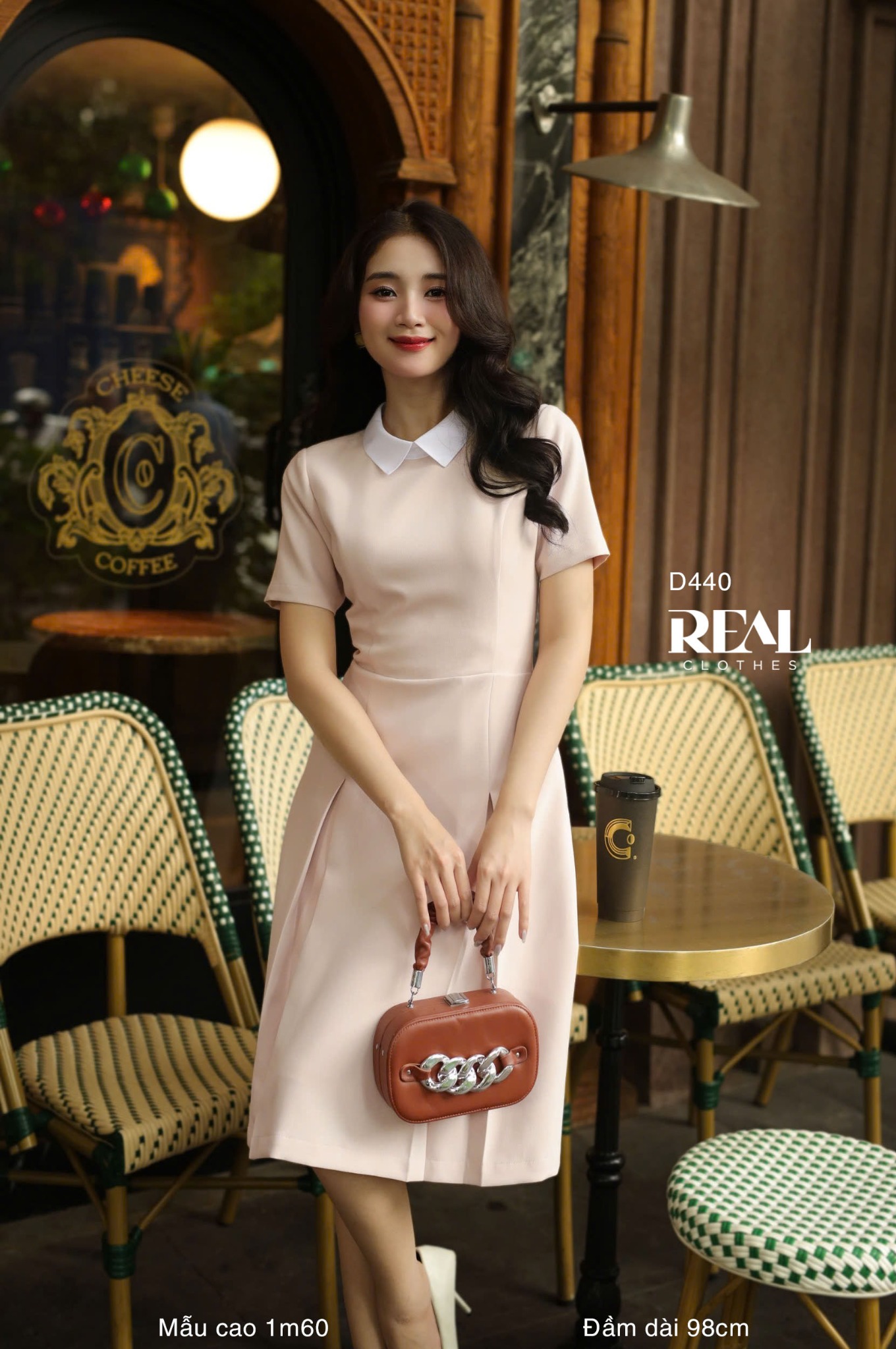 Đầm 2 xếp cổ sơ mi