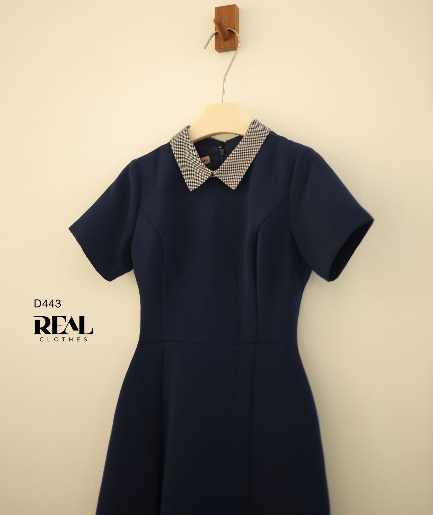 Đầm 2 xếp cổ sơ mi