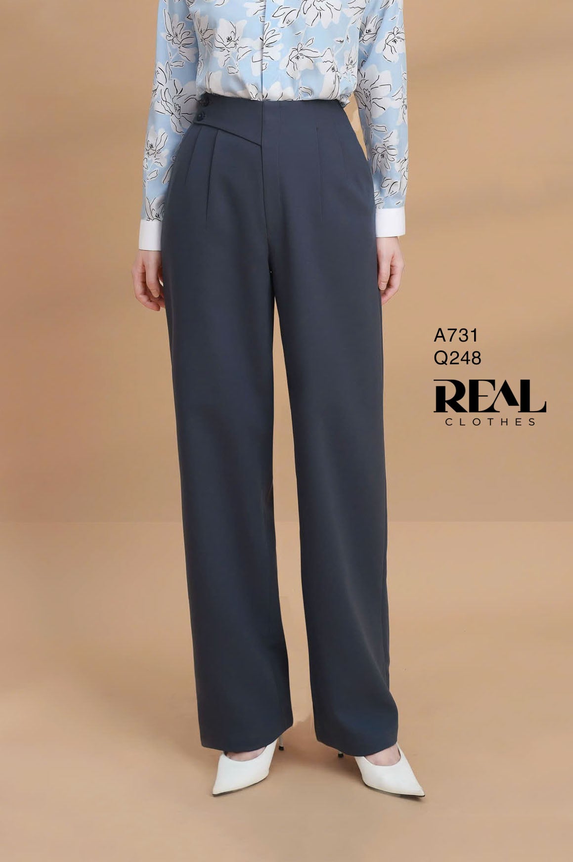 Quần suông Tokyo nút