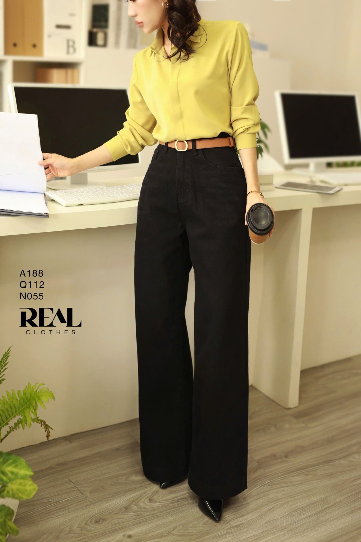 Quần Jeans suông đen SALE