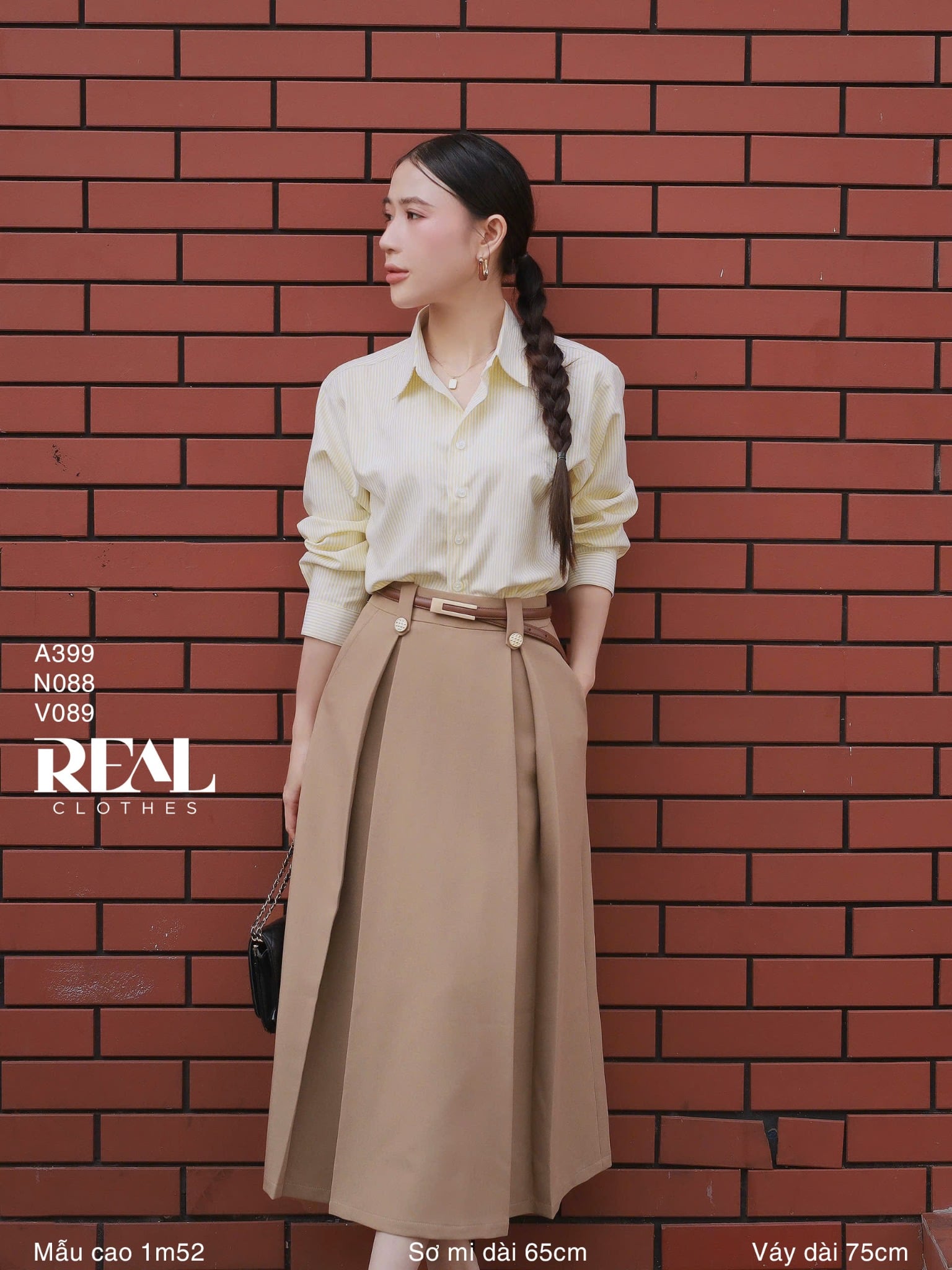 Váy 2 xếp nút SALE