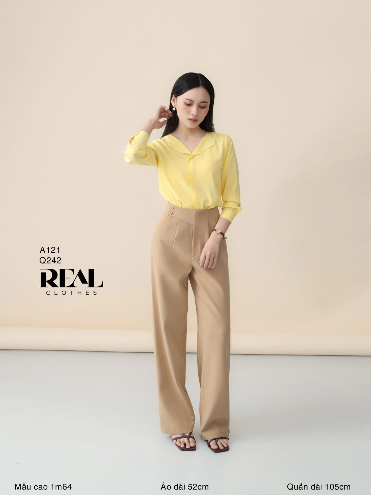 Quần suông Tokyo nút