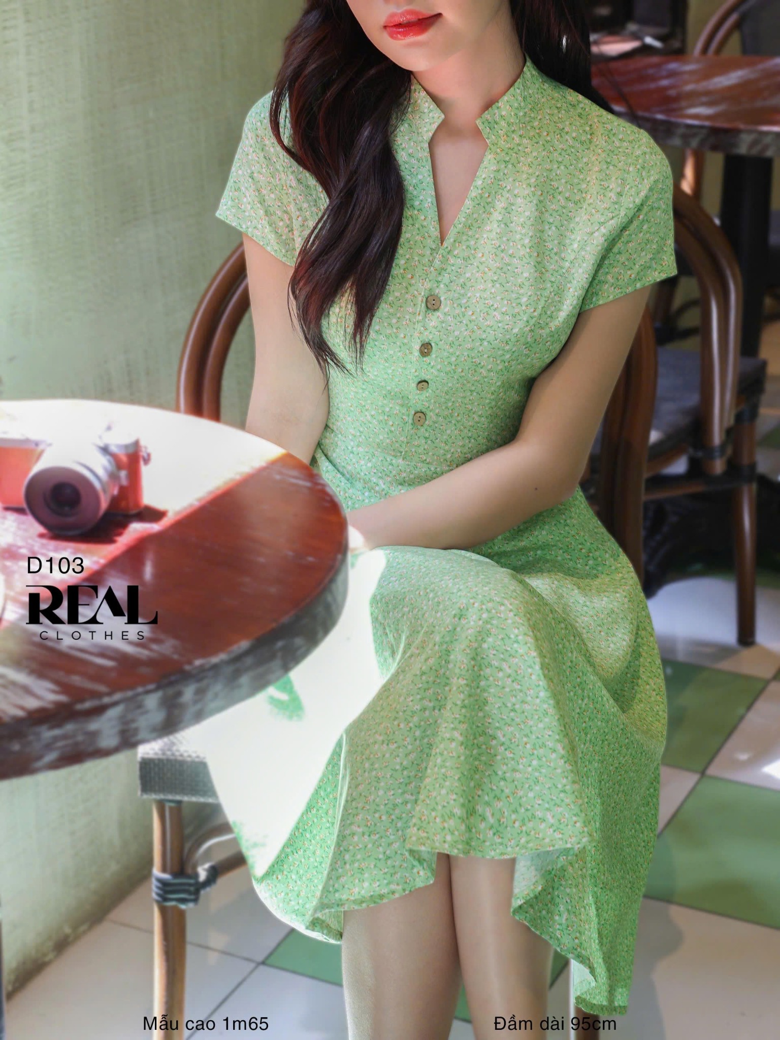 Đầm Summer hoa xanh lá SALE