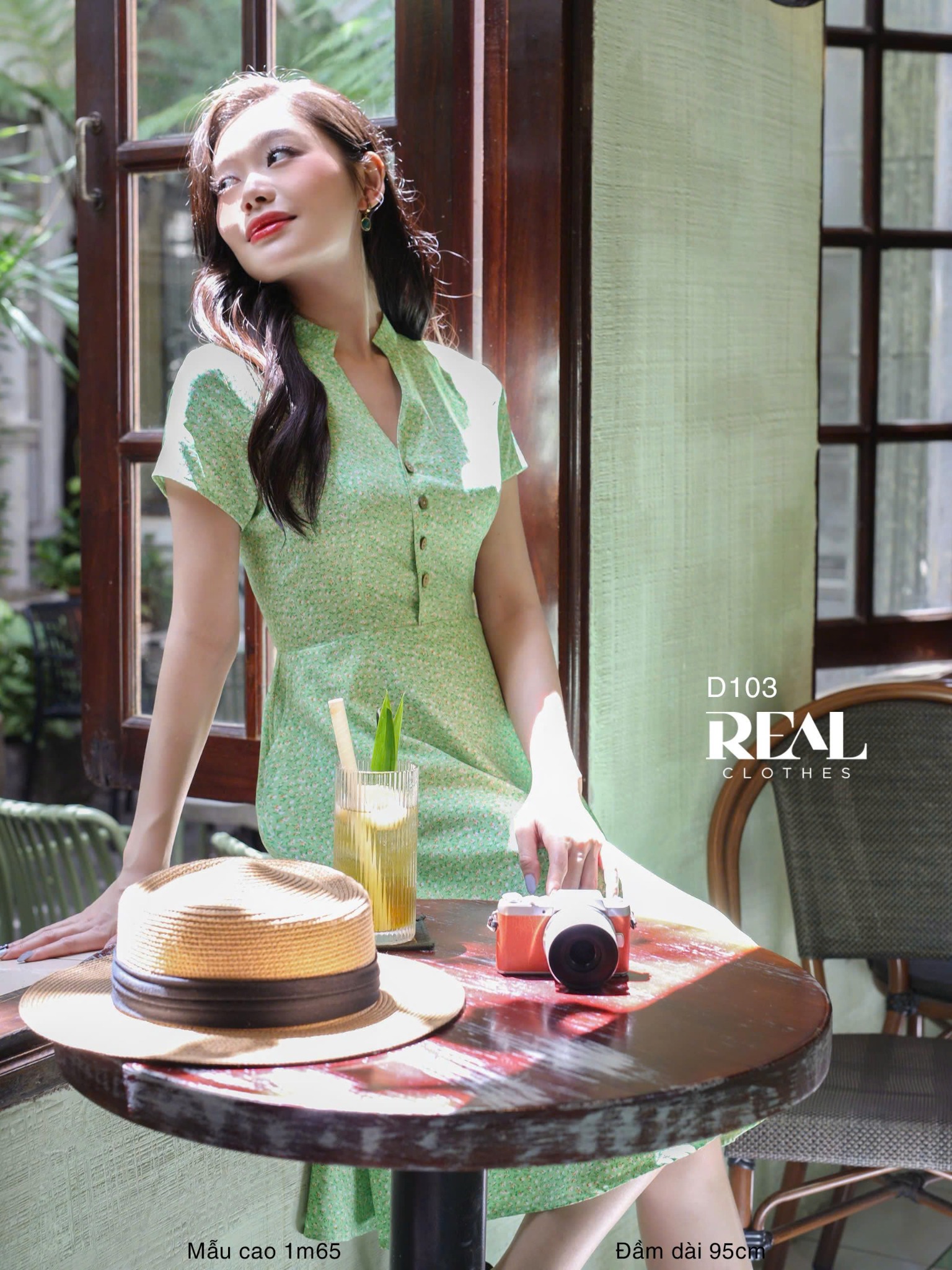 Đầm Summer hoa xanh lá SALE