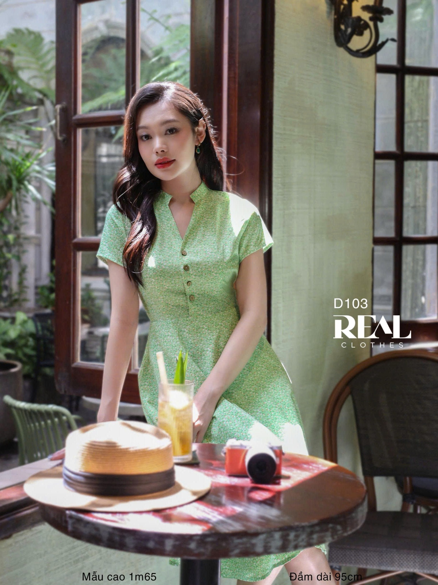 Đầm Summer hoa xanh lá SALE