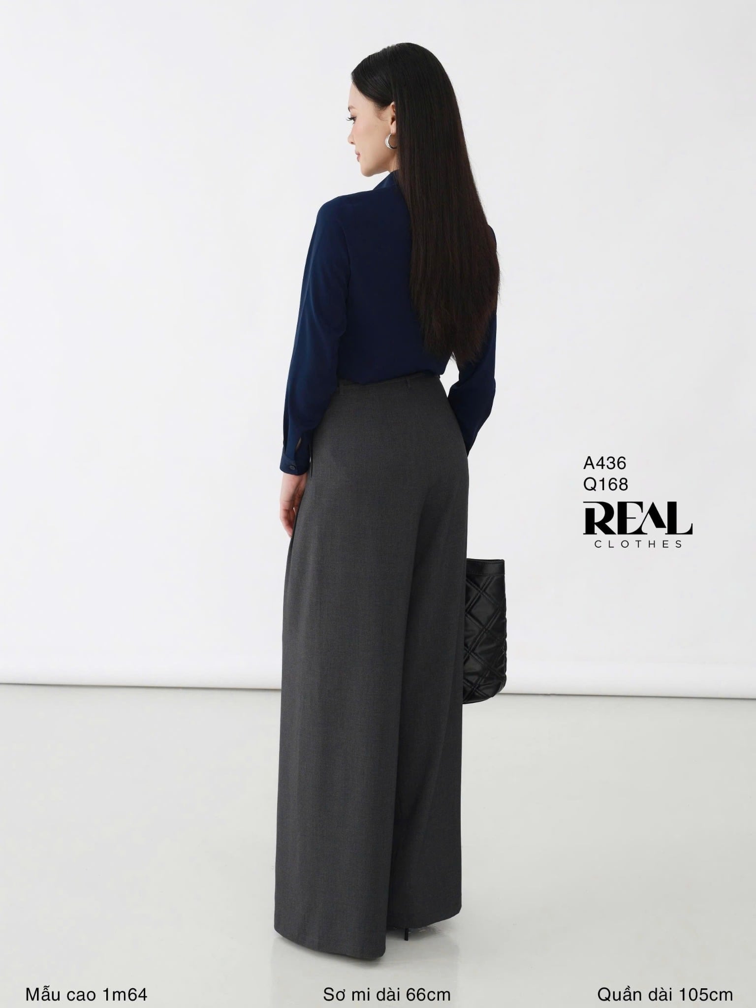 Sơ mi cổ mềm xanh đen MỚI