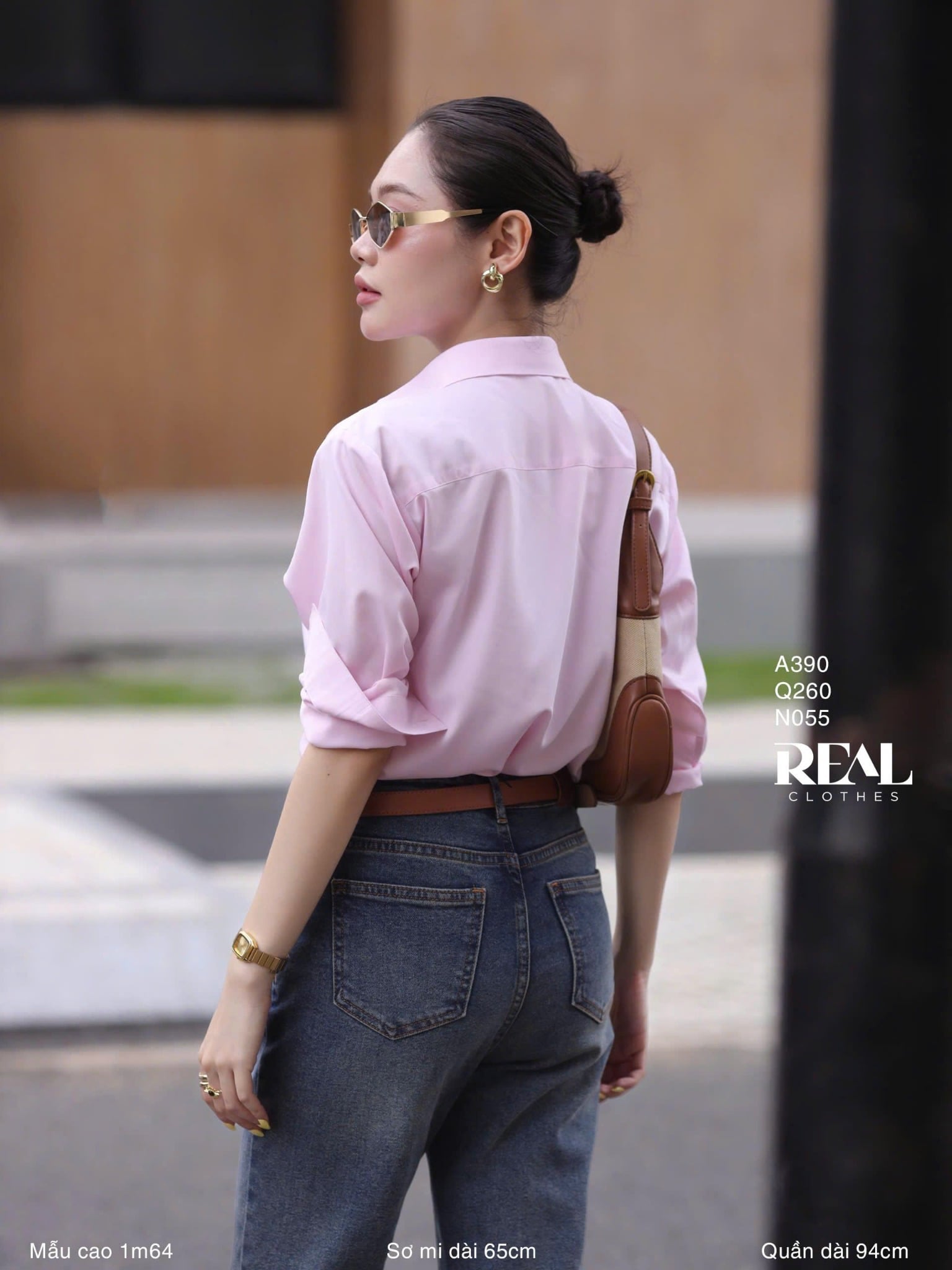 Quần Jeans lật lai xanh đậm - size XS
