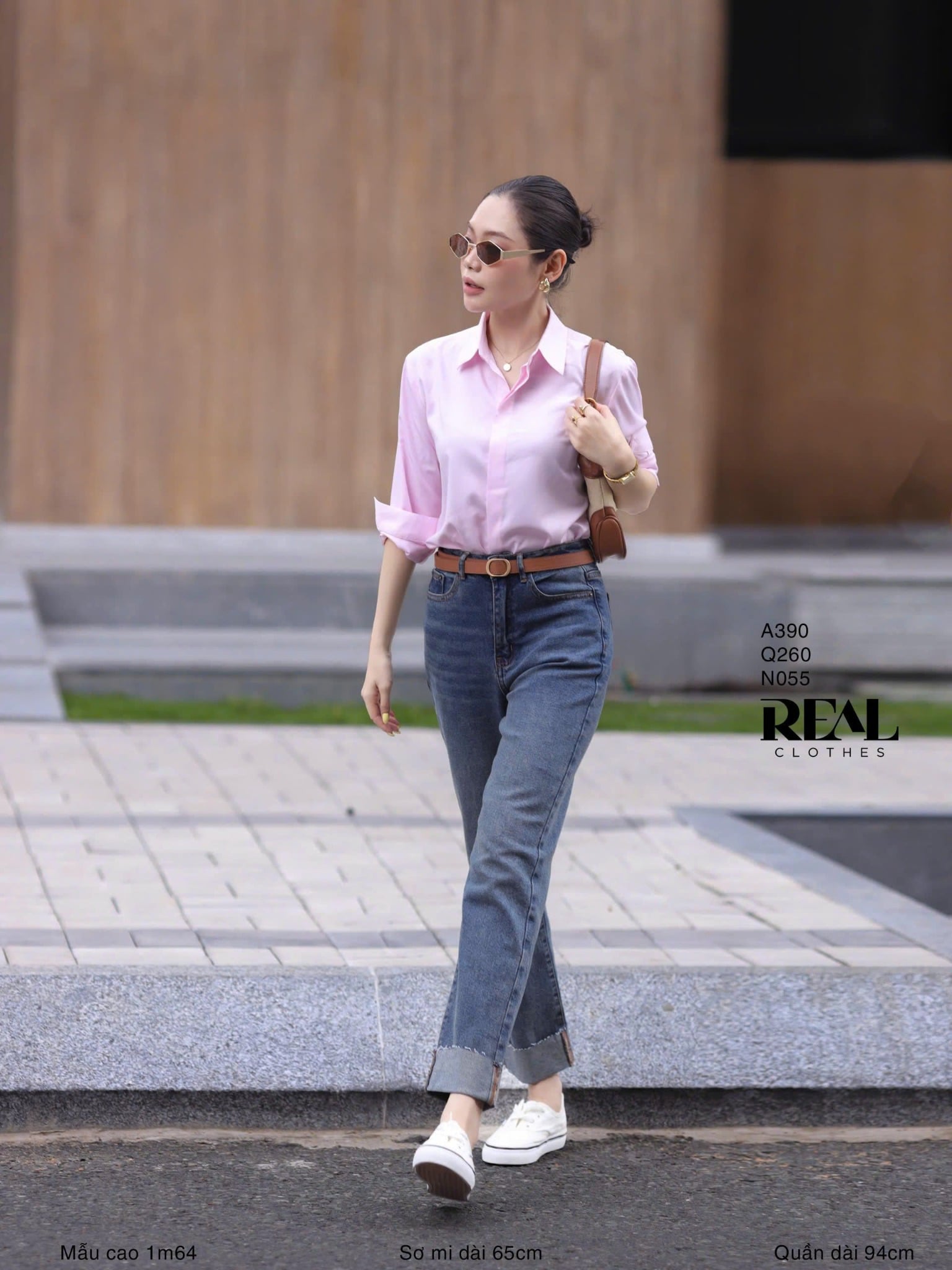 Quần Jeans lật lai xanh đậm - size XS