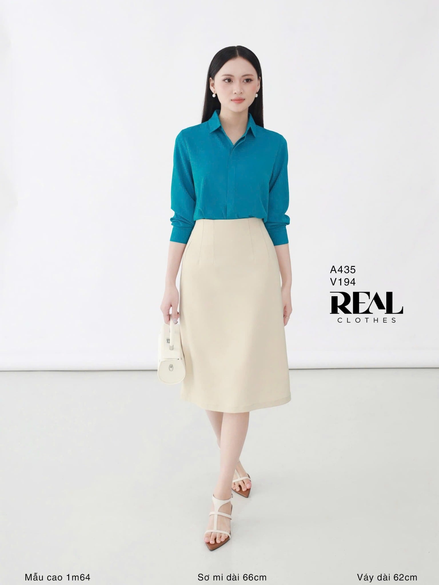 Sơ mi cổ mềm xanh cổ vịt MỚI