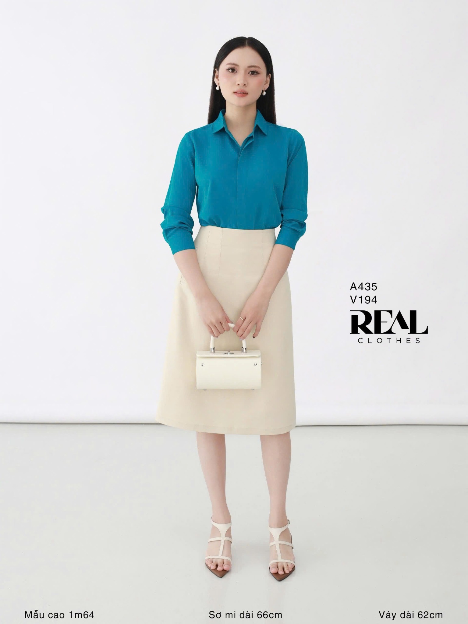 Sơ mi cổ mềm xanh cổ vịt MỚI