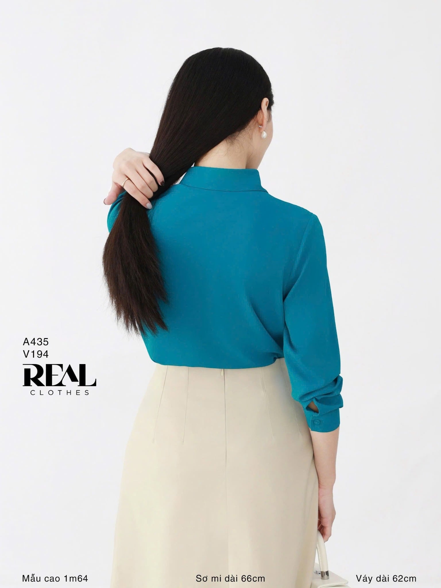 Sơ mi cổ mềm xanh cổ vịt MỚI