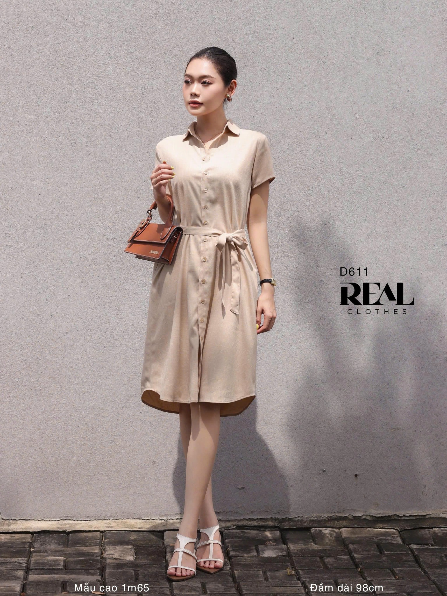 Đầm sơ mi linen bạc xỉu