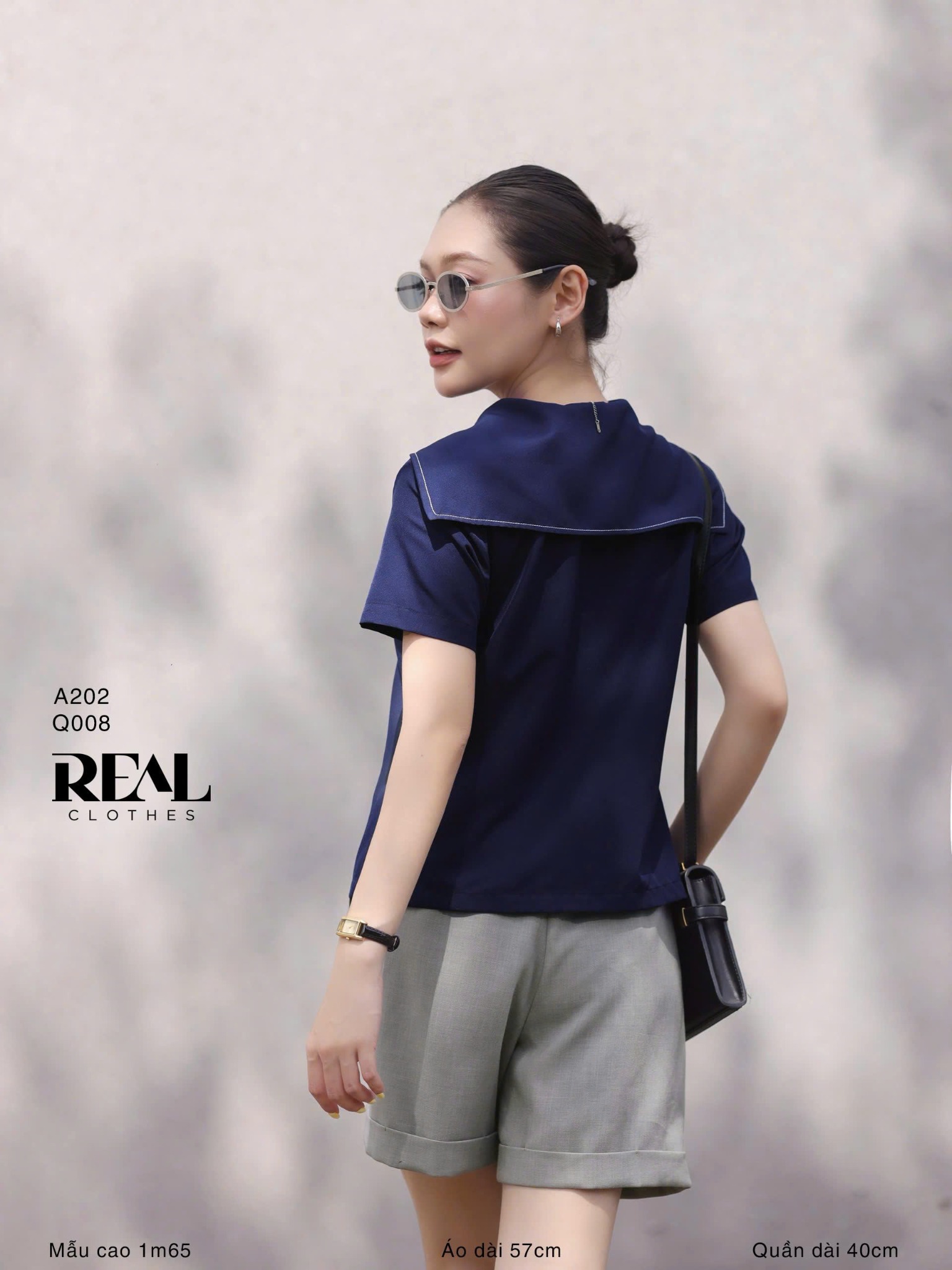 Quần short lật lai xám