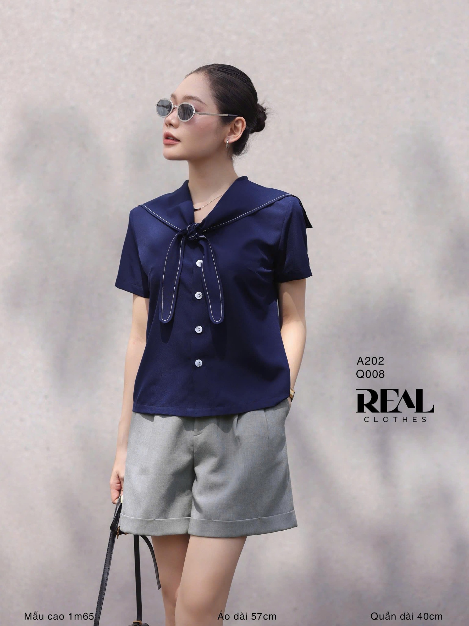 Quần short lật lai xám