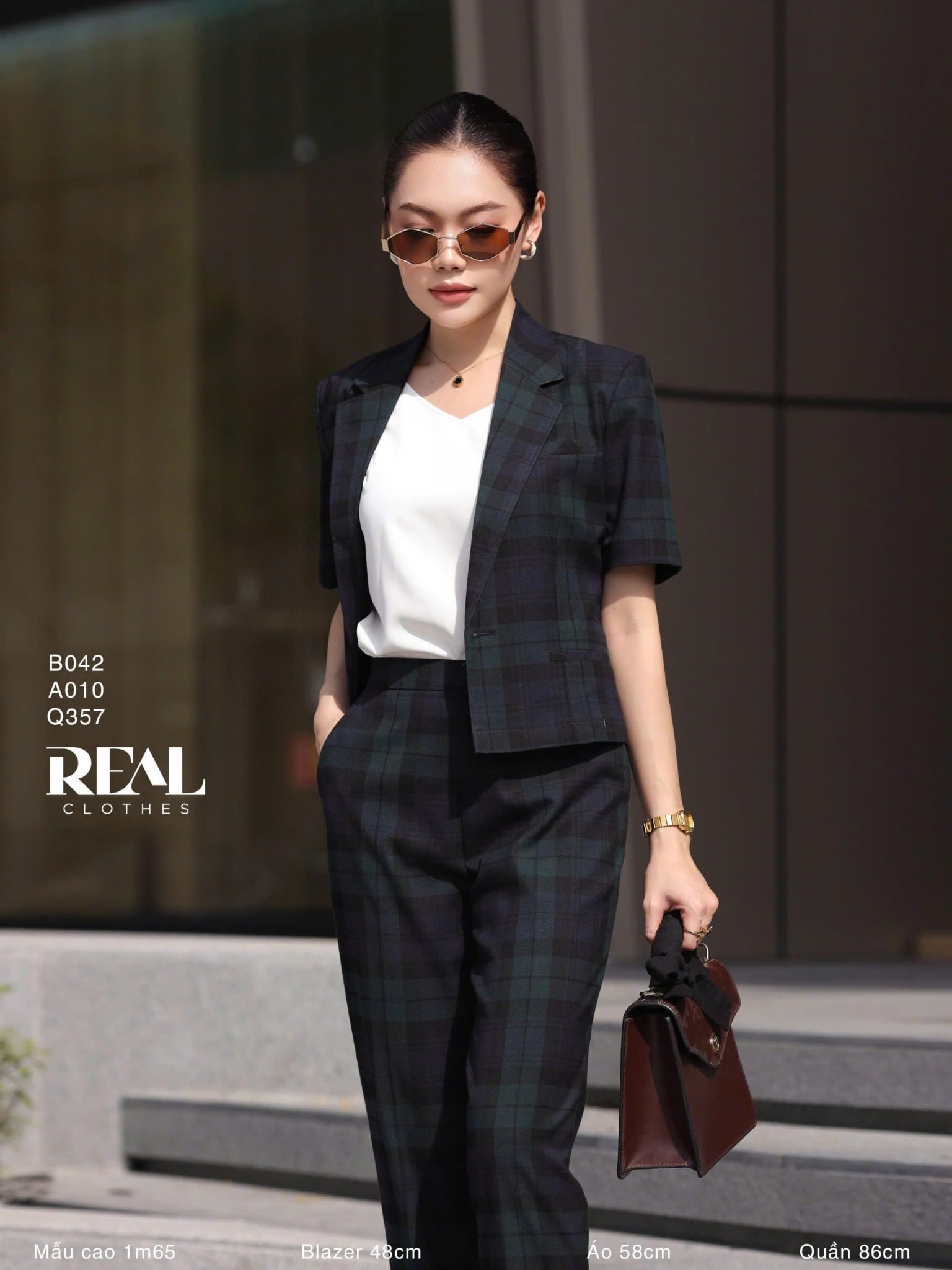 Quần lưng thun caro xanh lá SALE