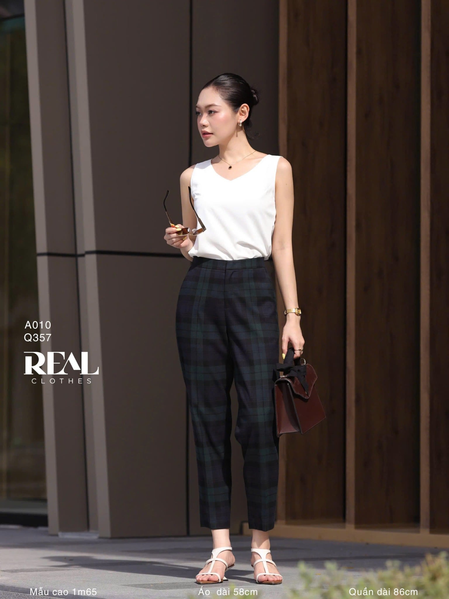 Quần lưng thun caro xanh lá SALE