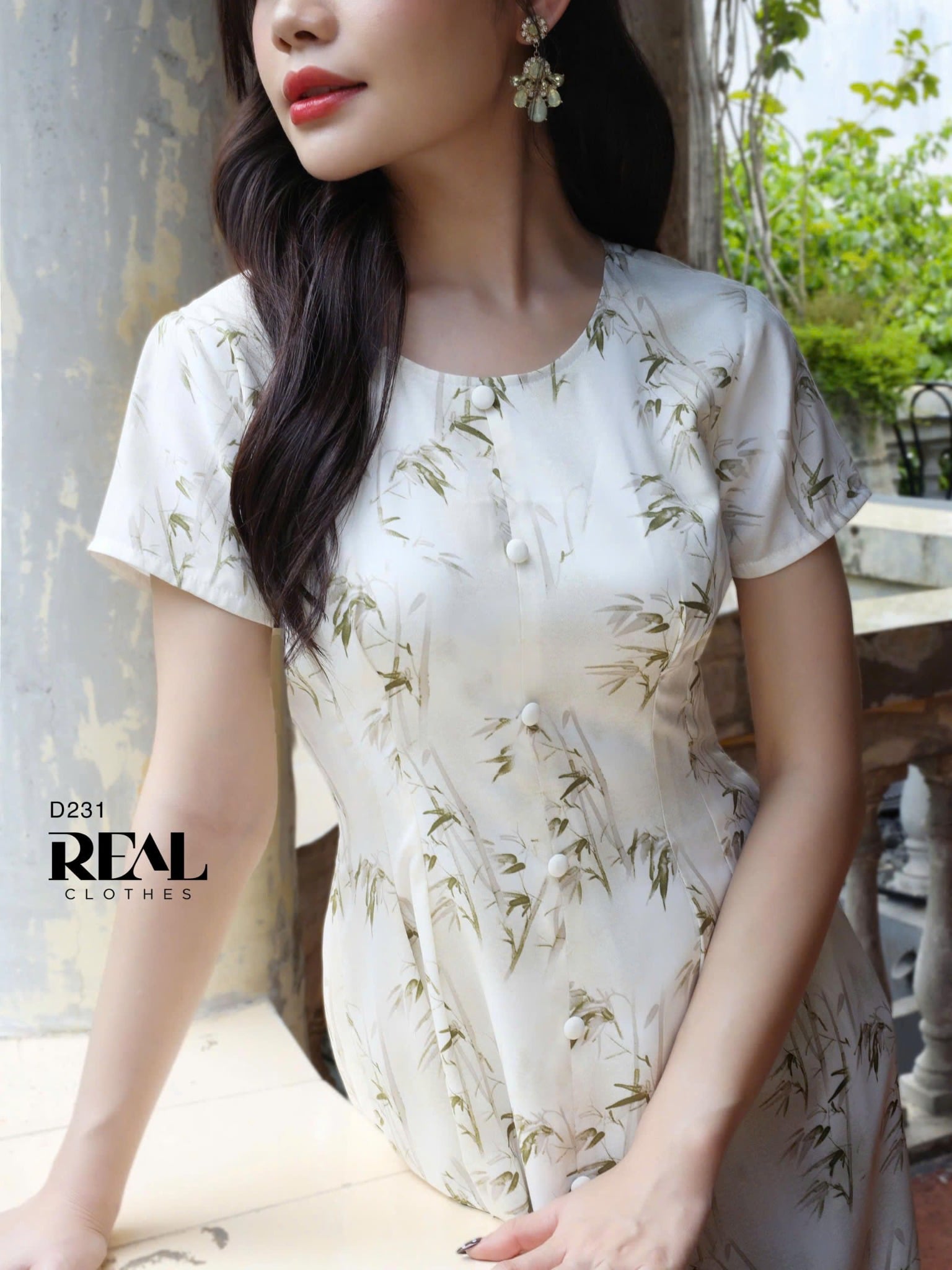 Đầm xếp eo bamboo xanh lá SALE