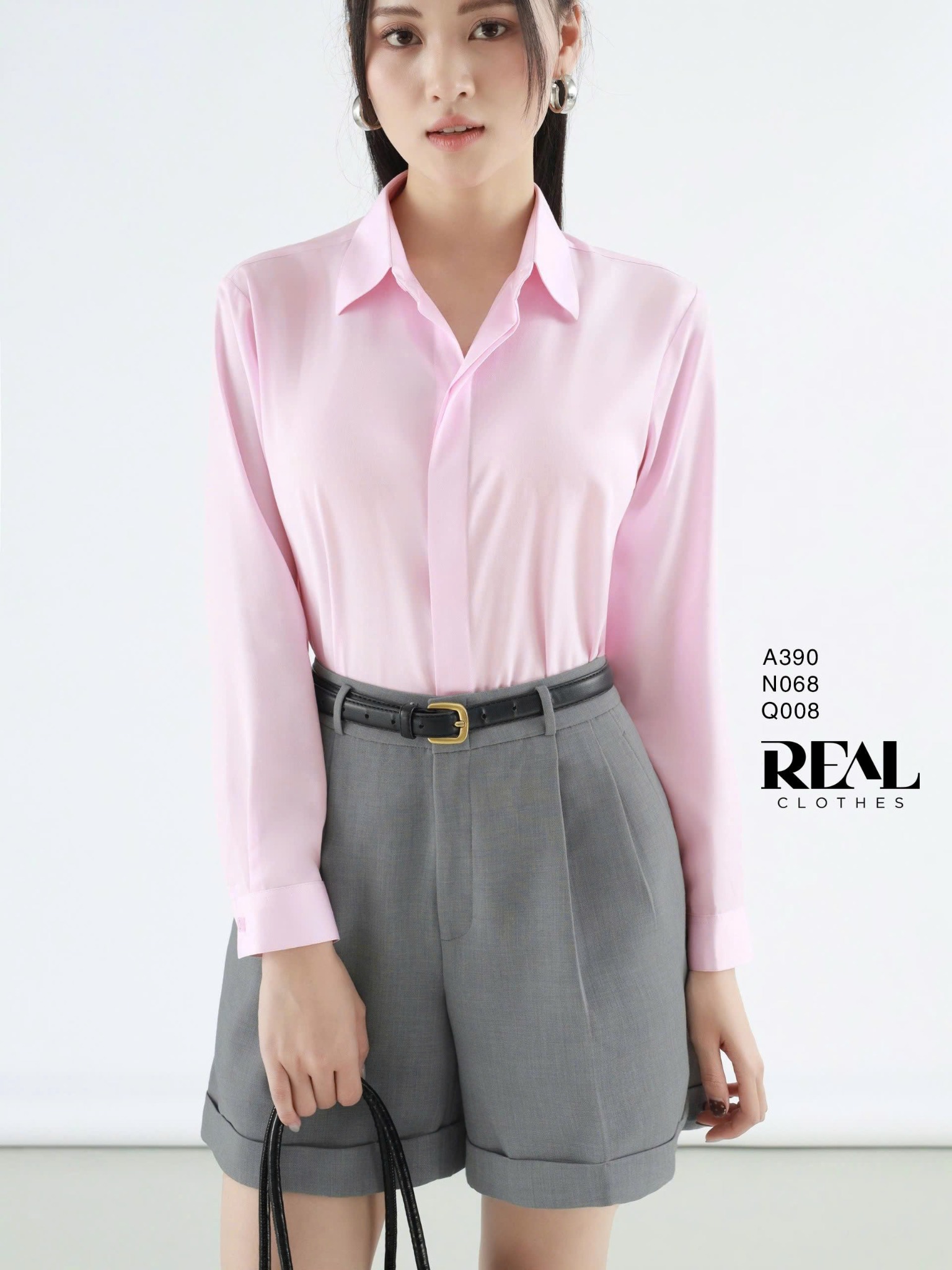 Quần short lật lai xám