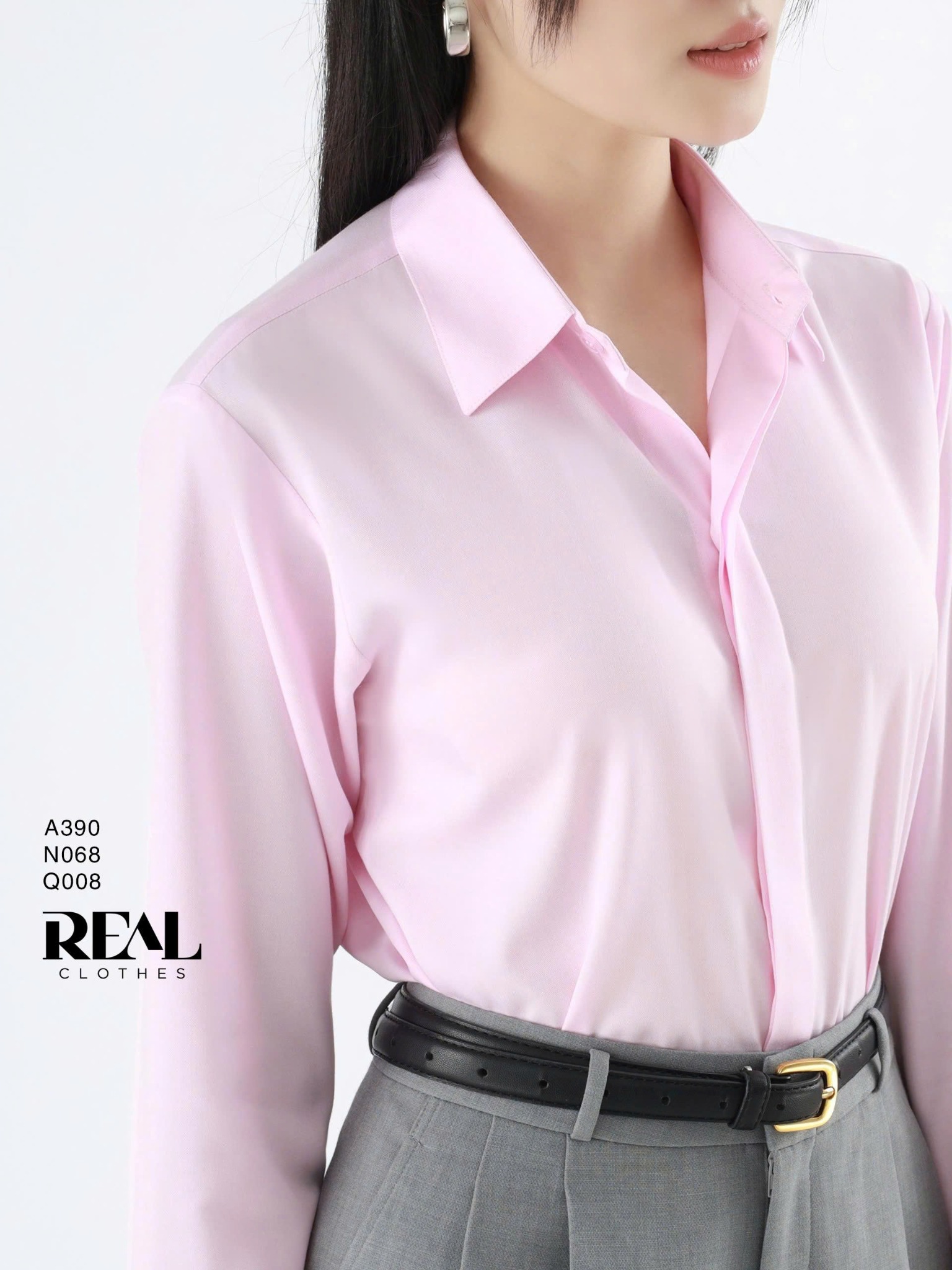 Sơ mi form rộng hồng