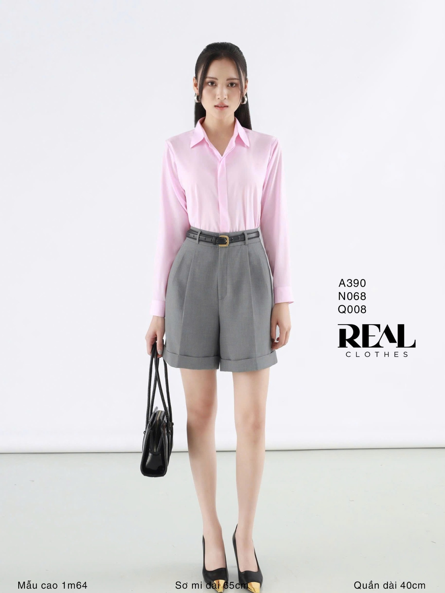 Quần short lật lai xám