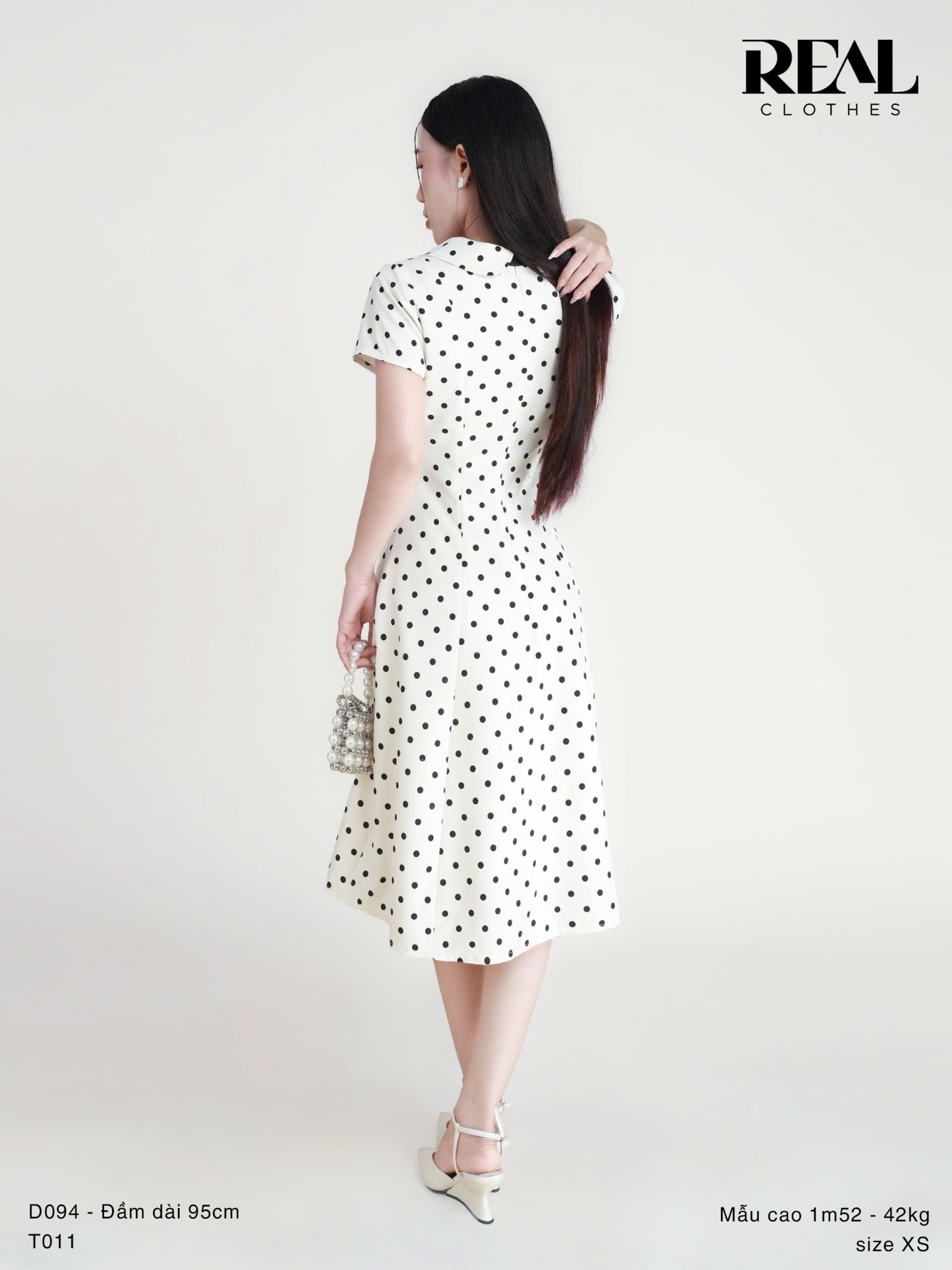 Đầm 8 mảnh cổ lá sen