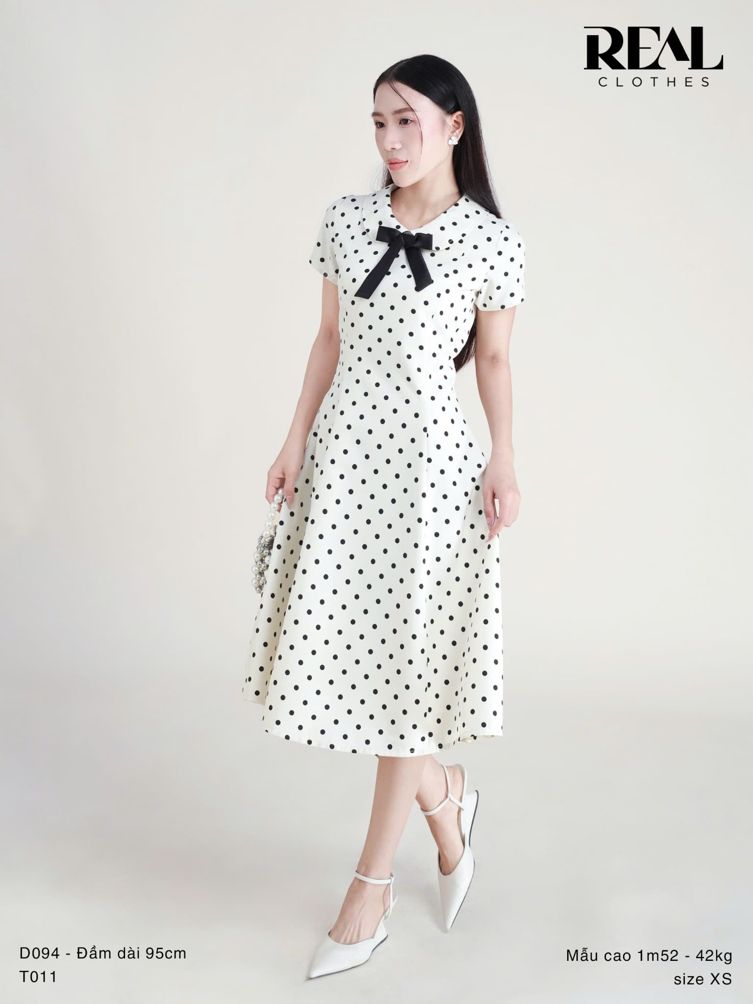 Đầm 8 mảnh cổ lá sen