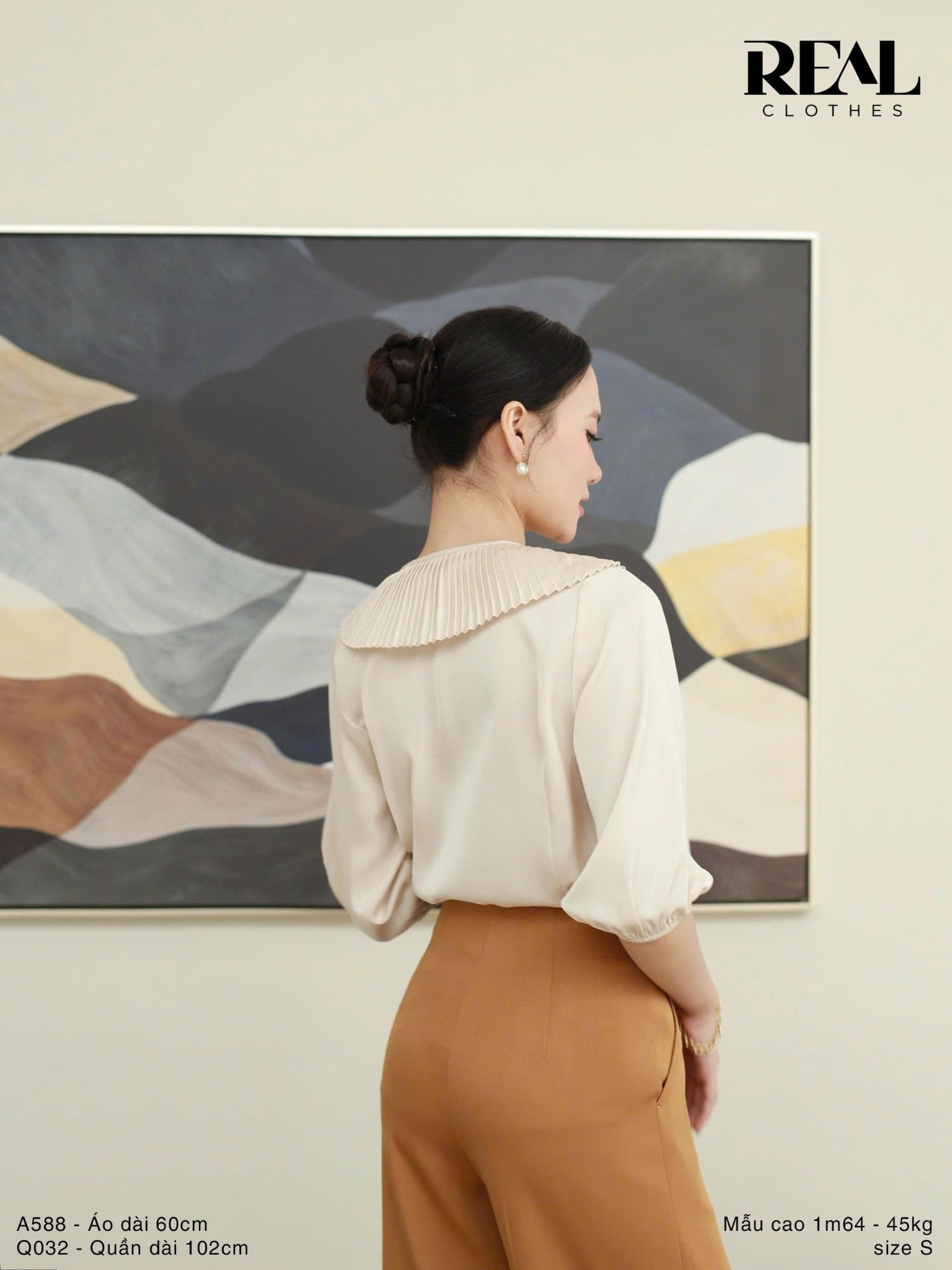 Quần suông da bò