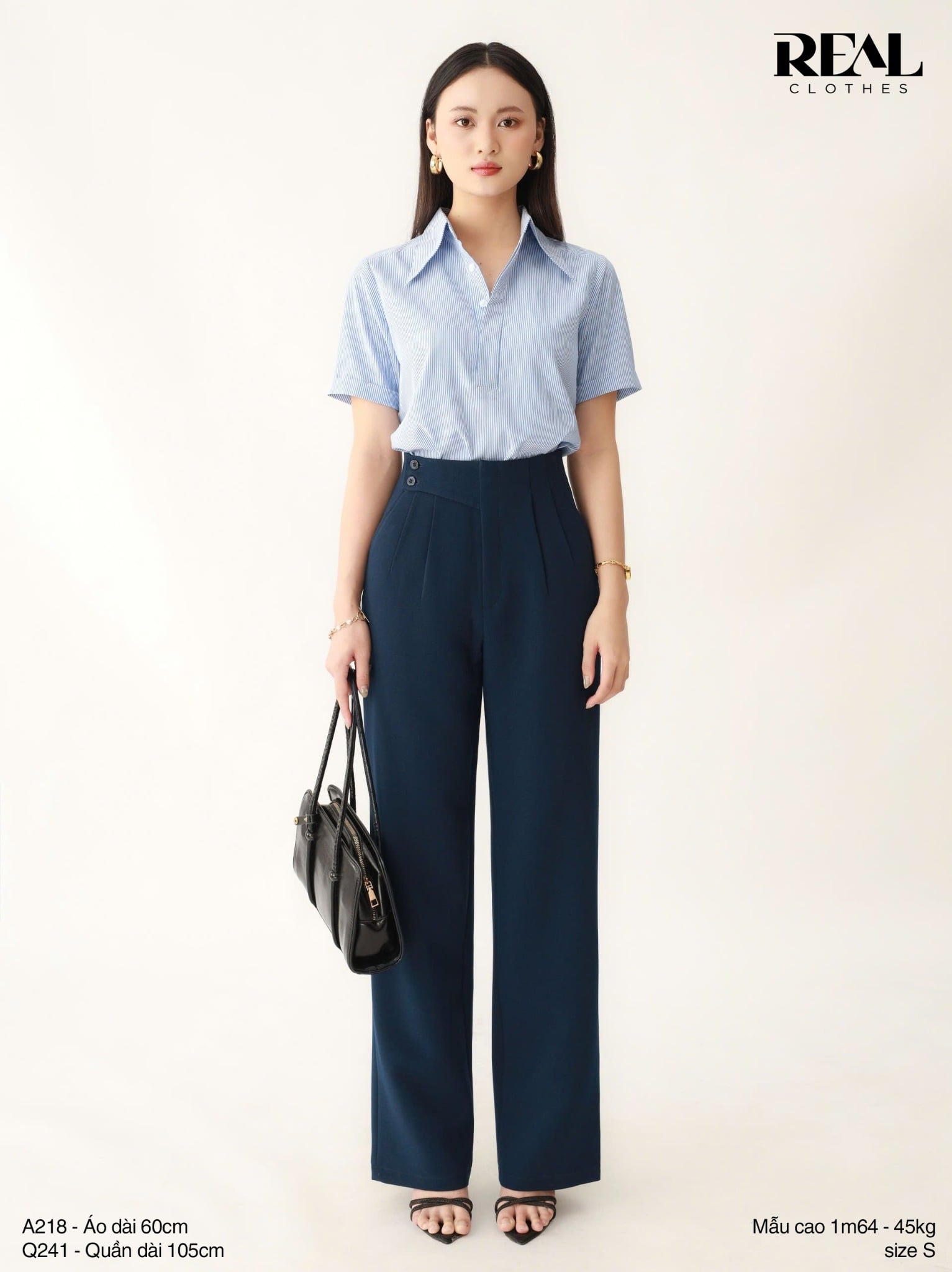 Quần suông Tokyo nút