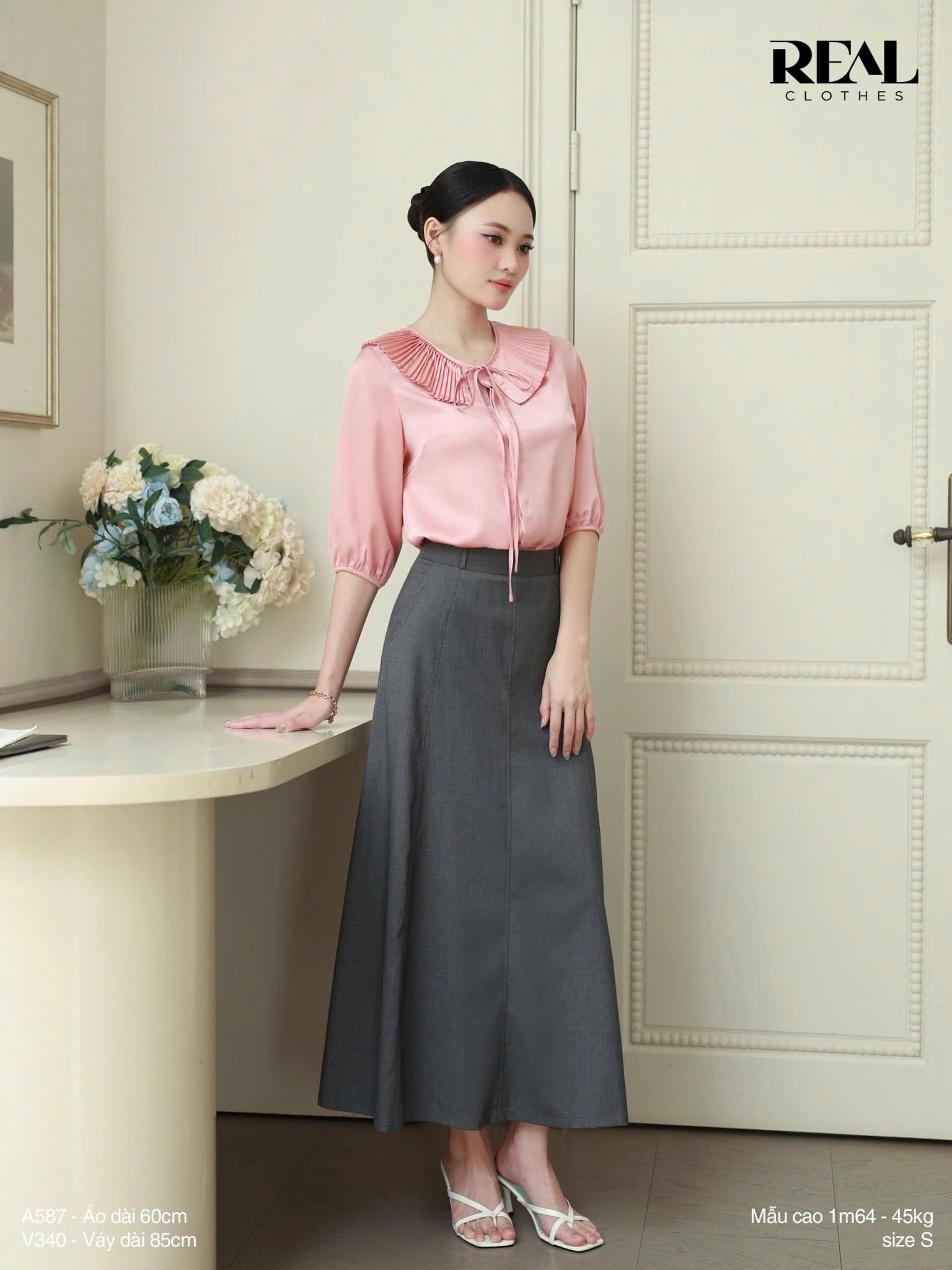 Váy Rachel xám đậm