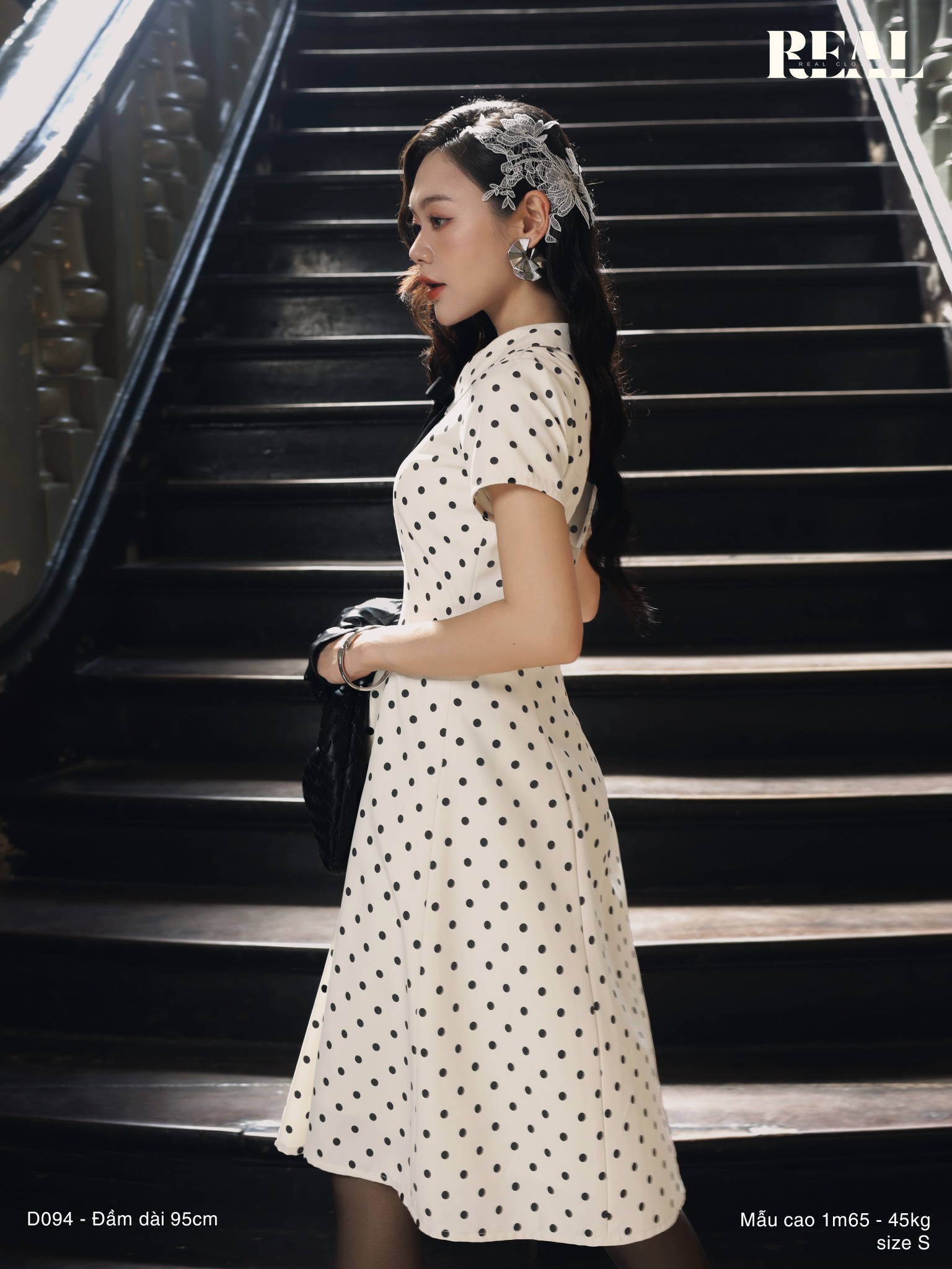 Đầm 8 mảnh cổ lá sen