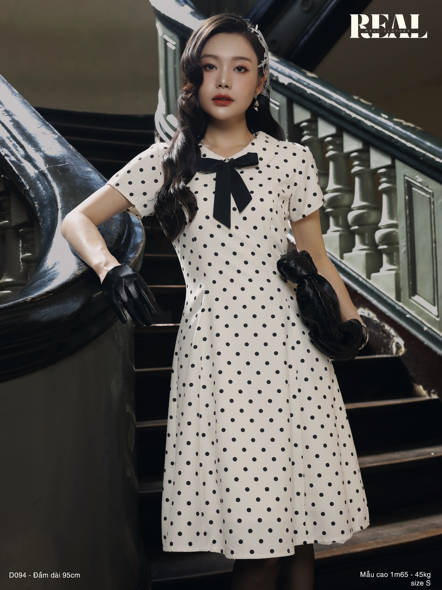 Đầm 8 mảnh cổ lá sen