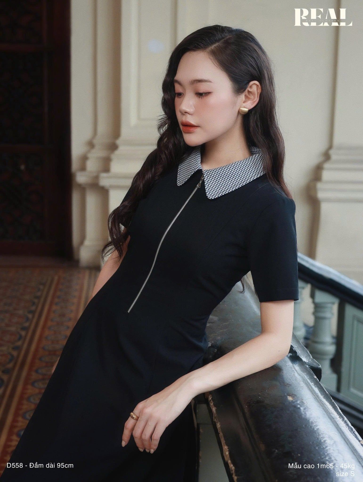 Đầm 8 mảnh Zipper đen MỚI