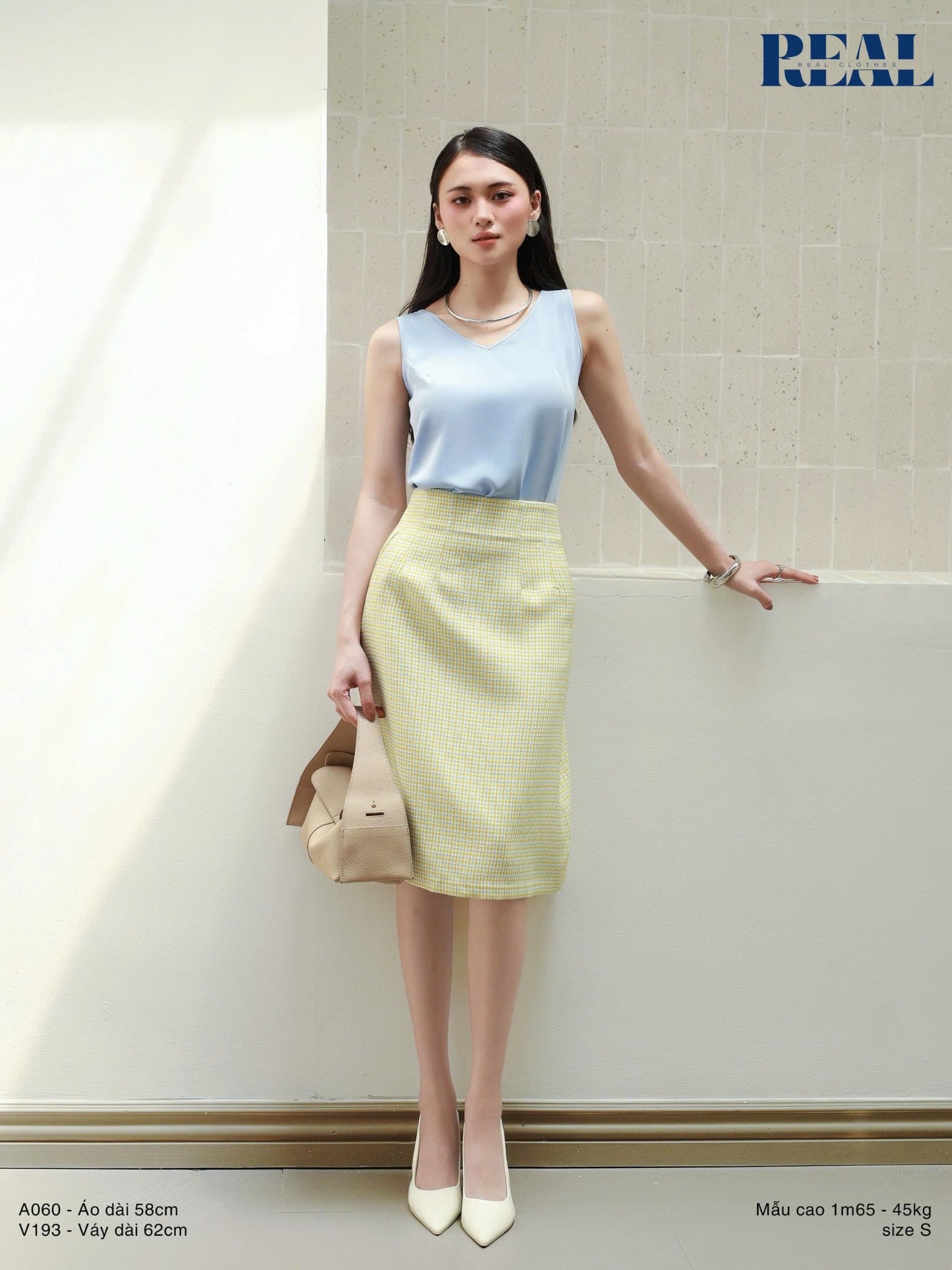 Váy Tokyo midi caro vàng